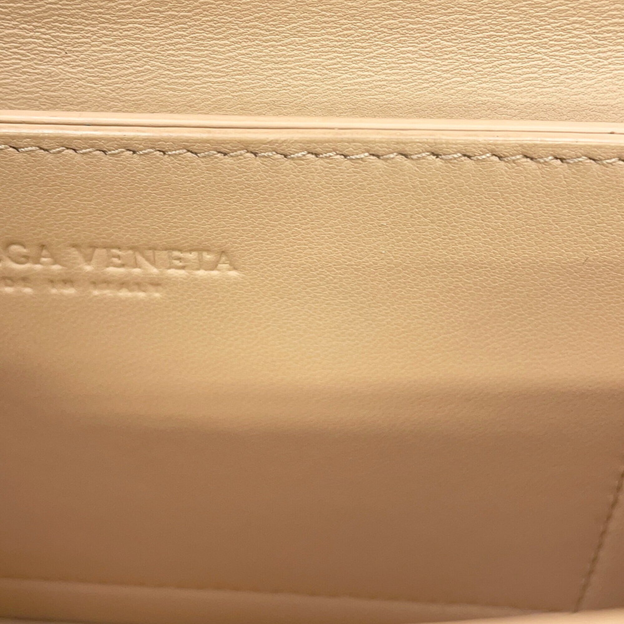 Bottega Veneta Beige Leather Handbag Shoulder Bag (Pre-Owned)