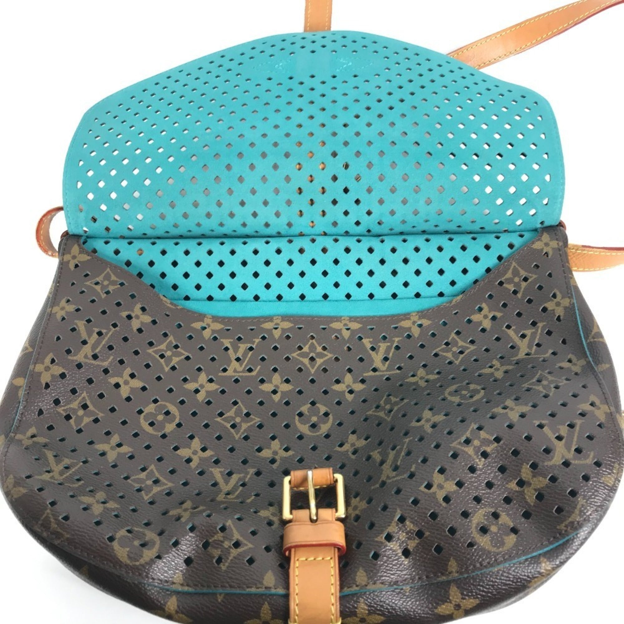 Louis Vuitton Monogram Perfo Blue Brown Monogram Perforated Shoulder Bag (Pre-Owned)