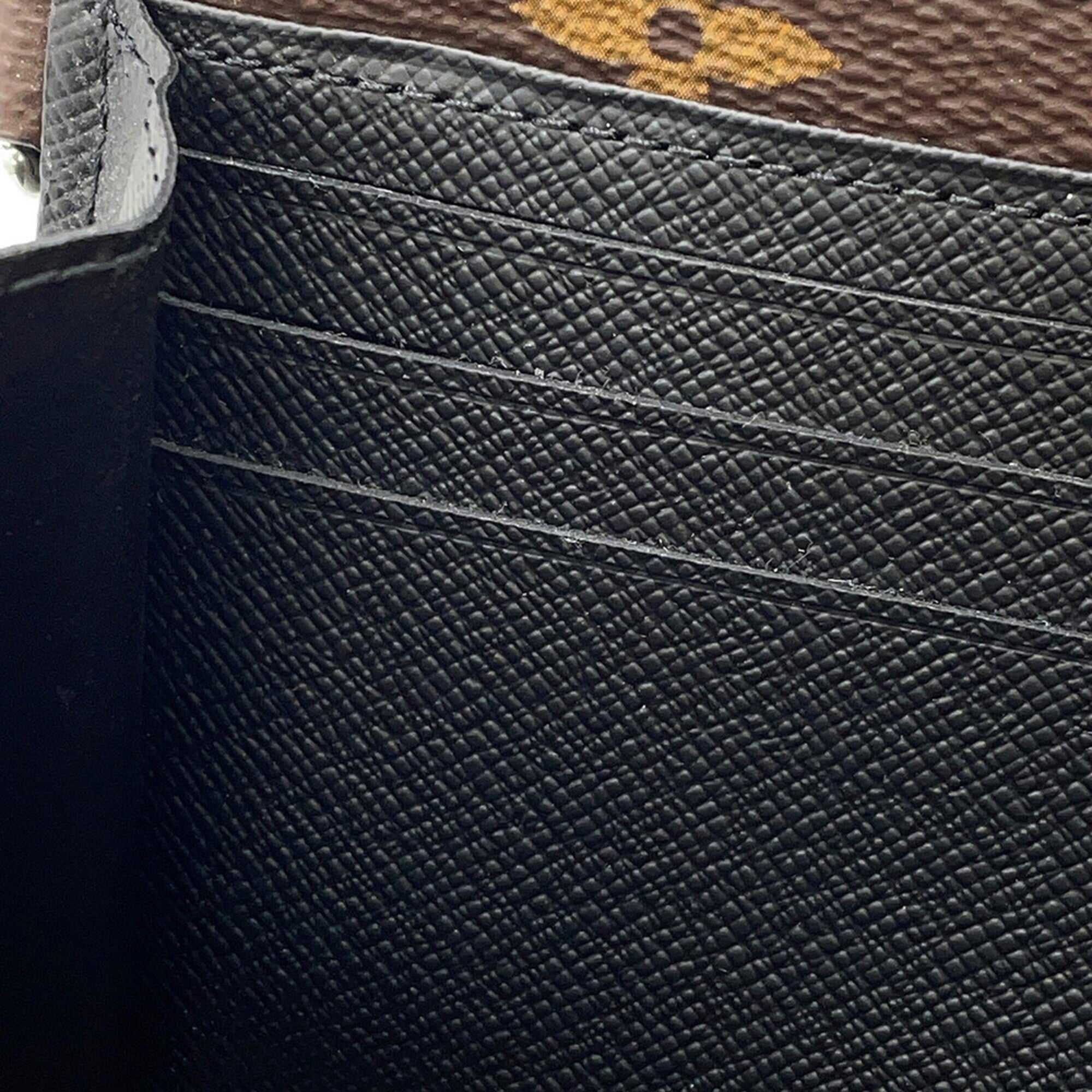Louis Vuitton Monogram Macassar Black Noir Long Wallet (Bi-Fold) (Pre-Owned)