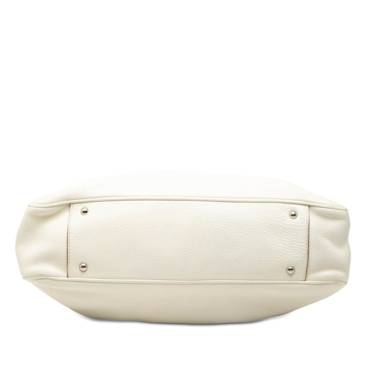 Salvatore Ferragamo Gancini White Leather Shoulder Bag Tote Bag (Pre-Owned)