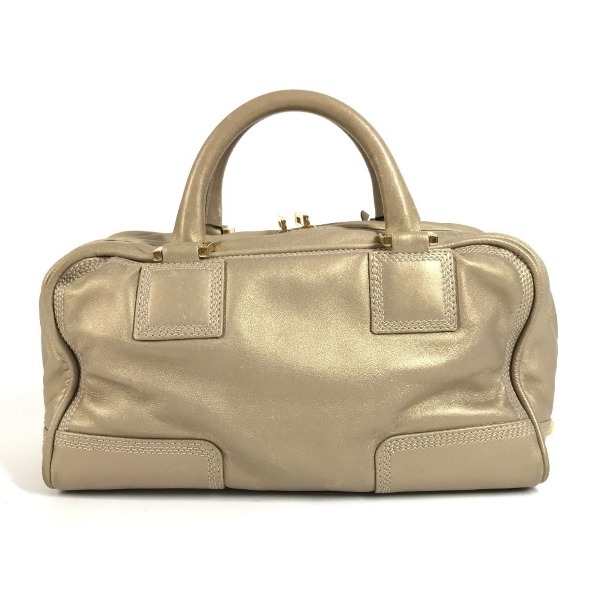 Loewe Amazona Gold Leather Handbag Tote Bag (Pre-Owned)