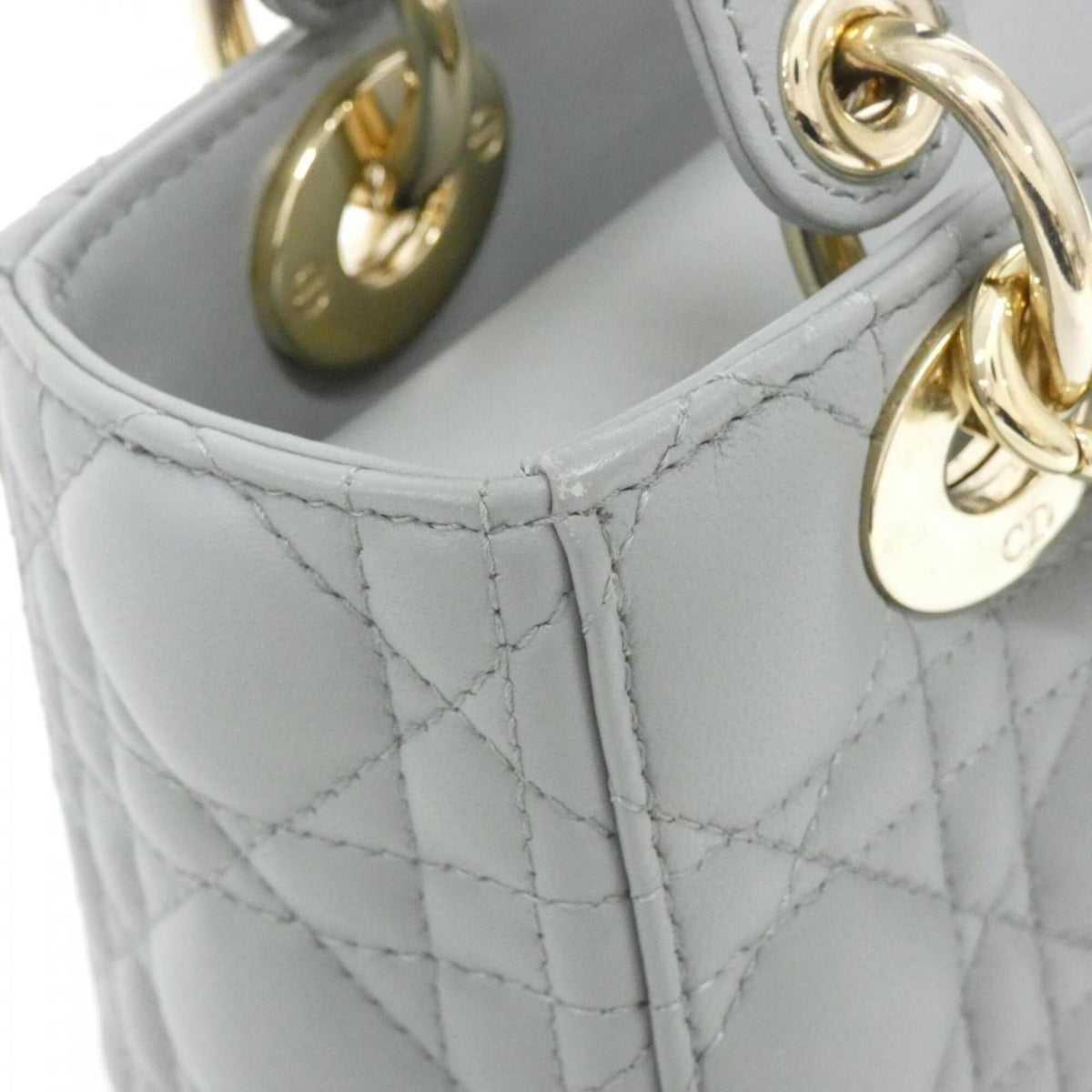 Christian Dior Gray Leather Handbag (Pre-Owned)