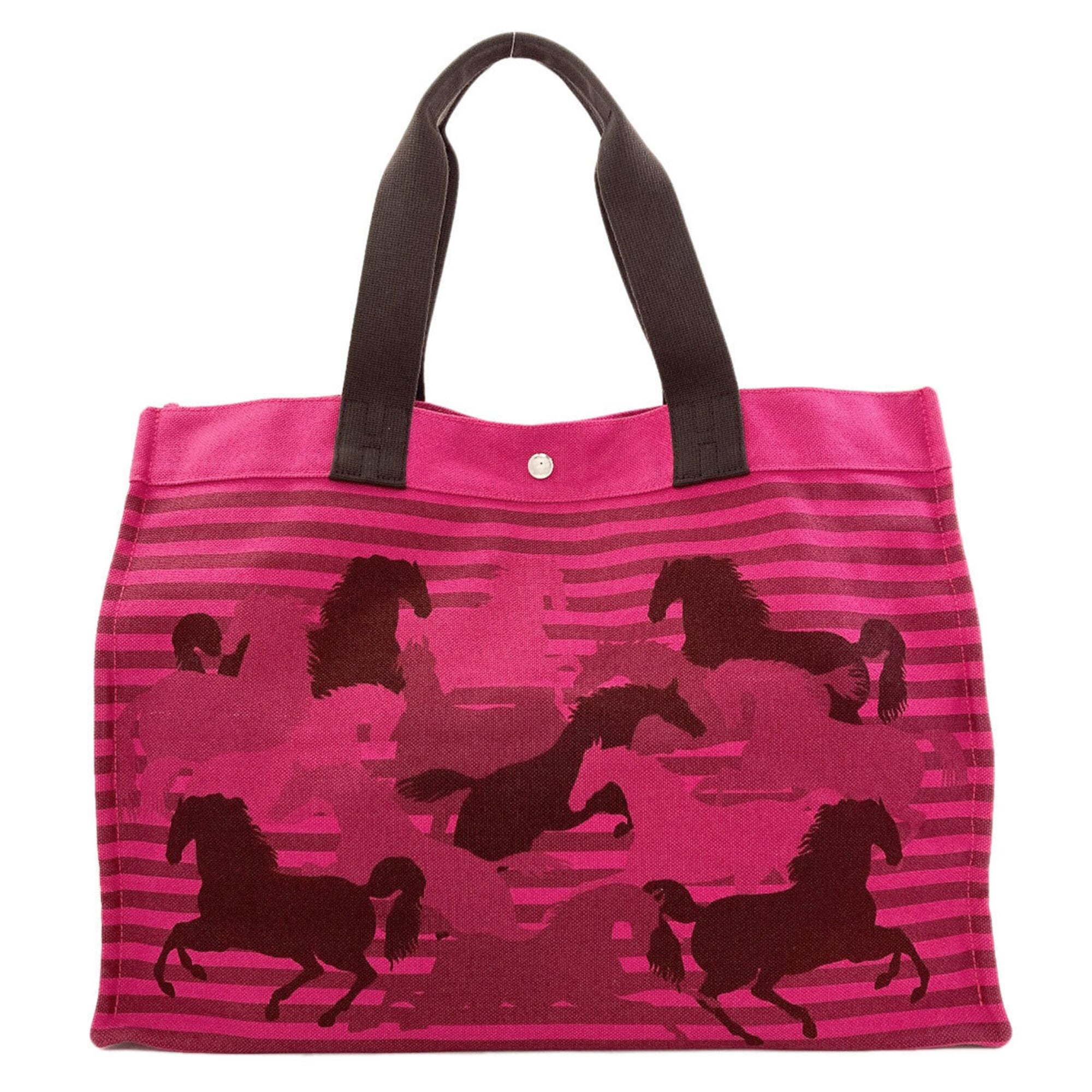 Hermes Pink Canvas Tote Bag (Pre-Owned)