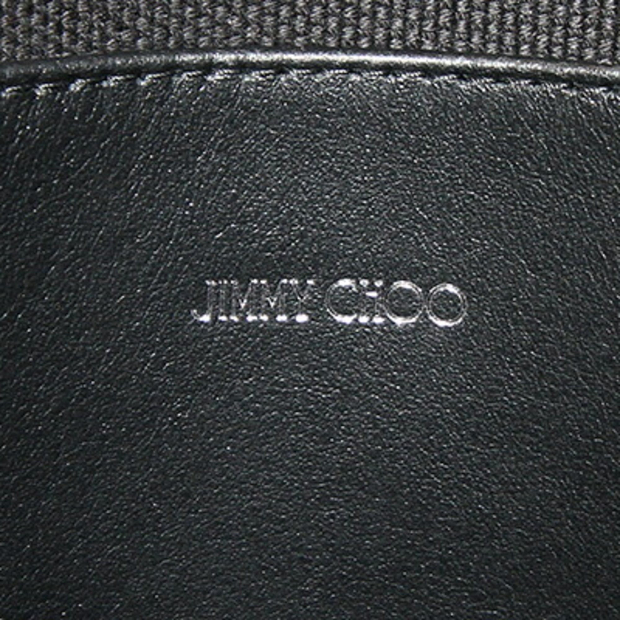 Jimmy Choo Black Canvas Leather Tote Bag (Pre-Owned)