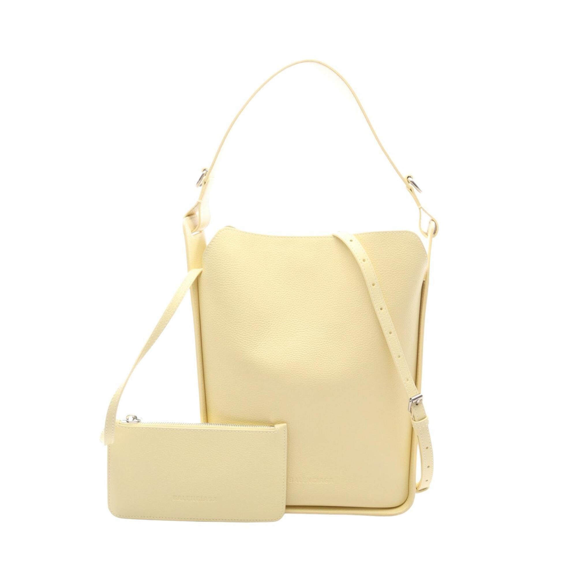 Balenciaga Yellow Leather Handbag Pouch Shoulder Bag (Pre-Owned)
