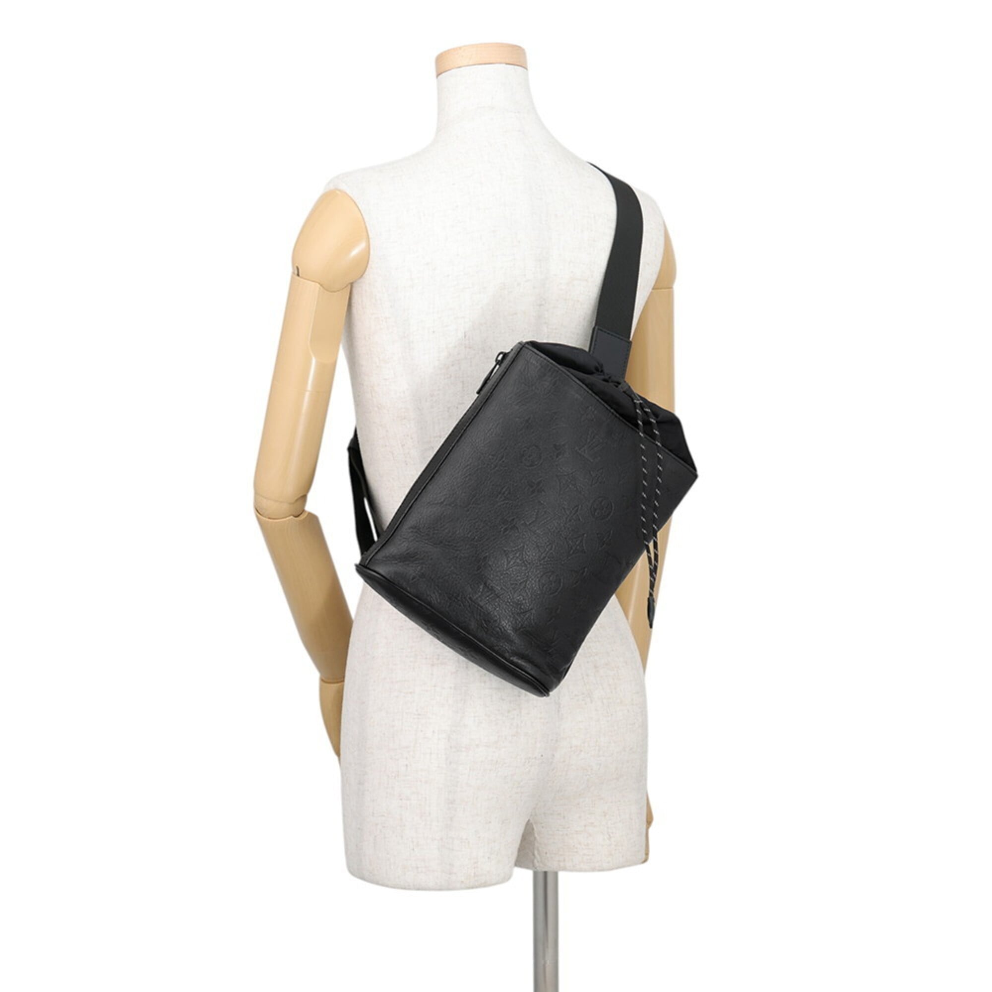Louis Vuitton Black Monogram Noir Monogram Shadow Handbag Sling Bag (Pre-Owned)