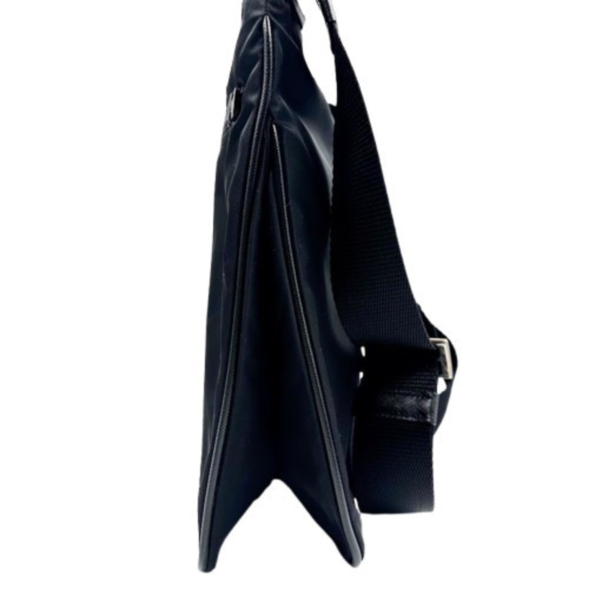 Prada Black Nylon Saffiano Triangle Shoulder Bag (Pre-Owned)