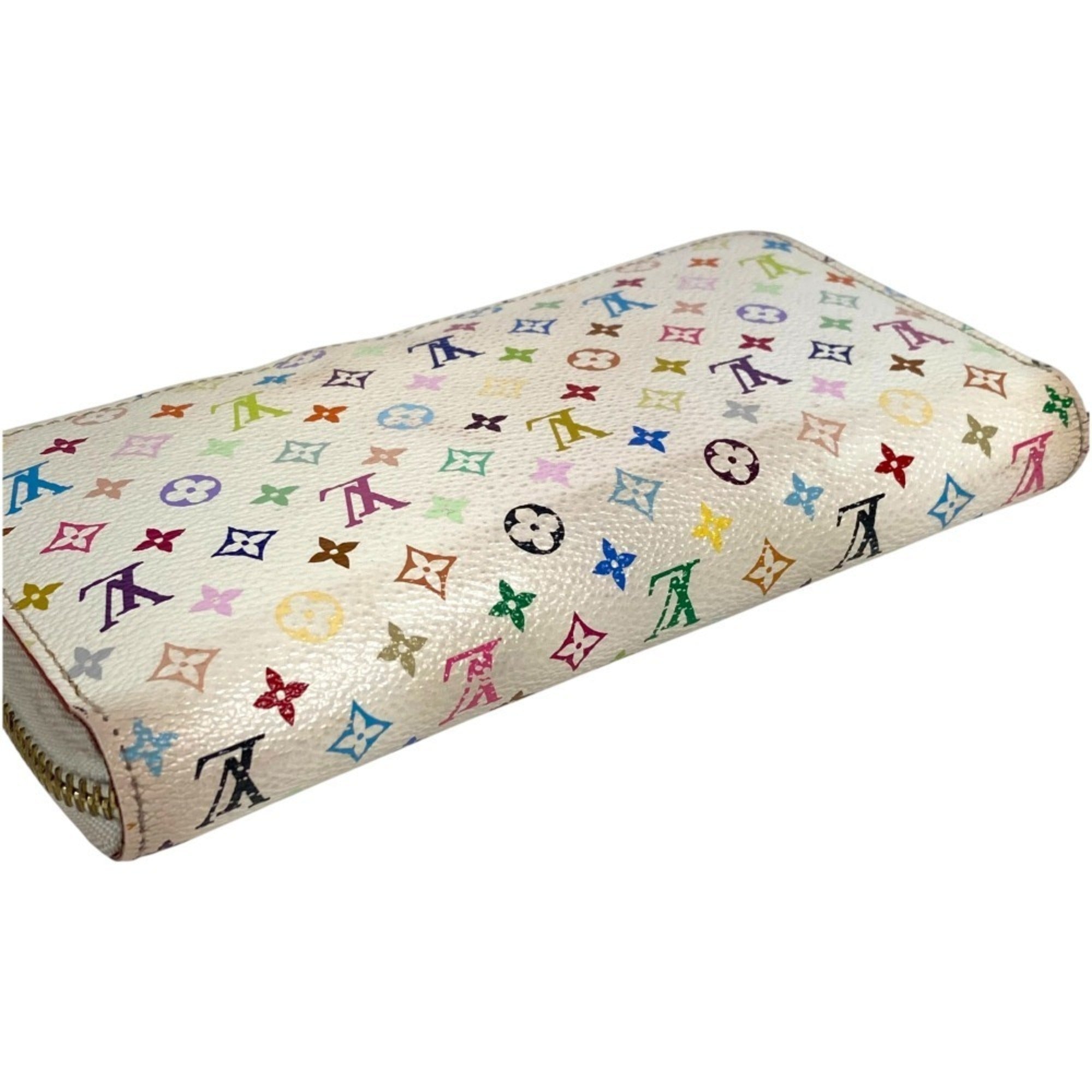 Louis Vuitton Pink White Monogram Multicolore Long Wallet (Bi-Fold) (Pre-Owned)
