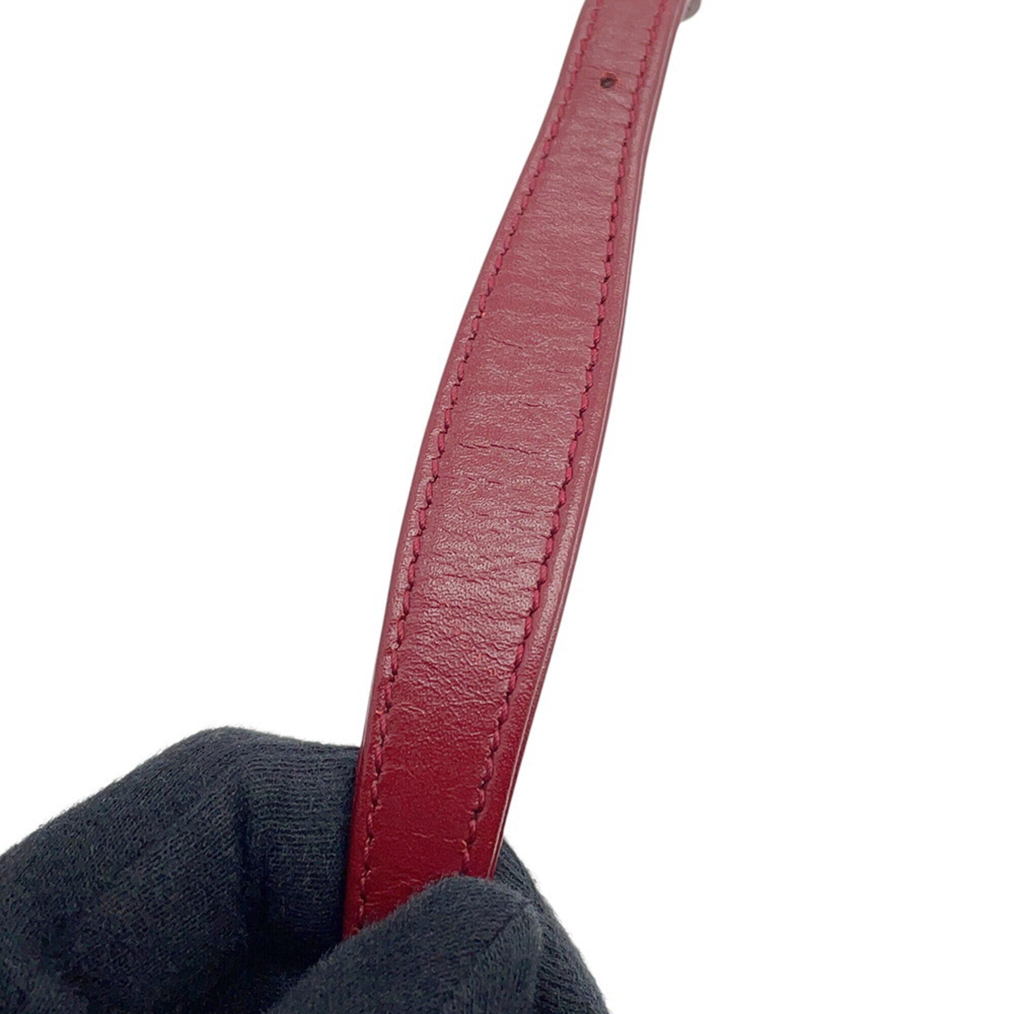 Gucci Red Color Leather Shoulder Bag (Pre-Owned)