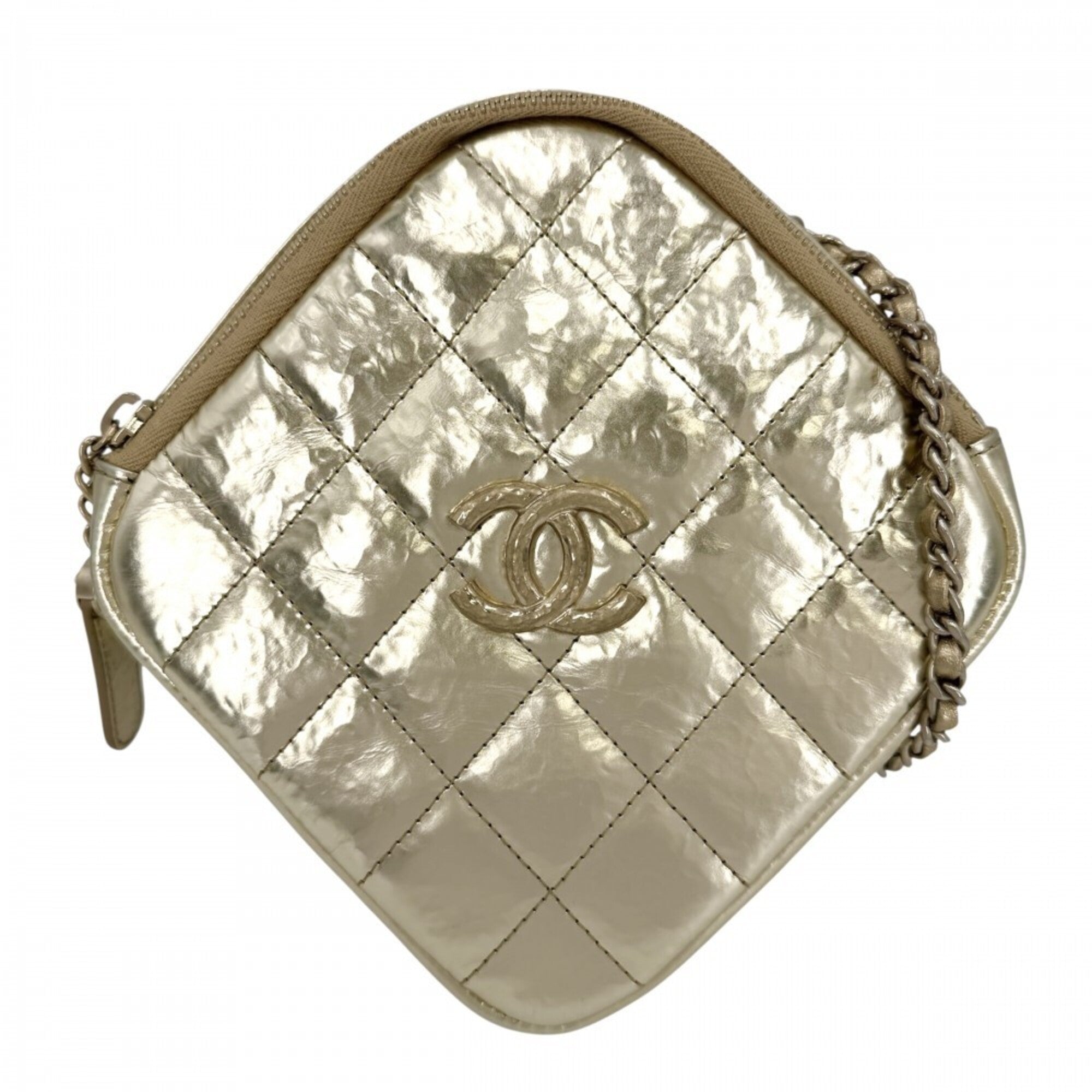 Chanel Gold Leather Shoulder Bag (Pre-Owned)