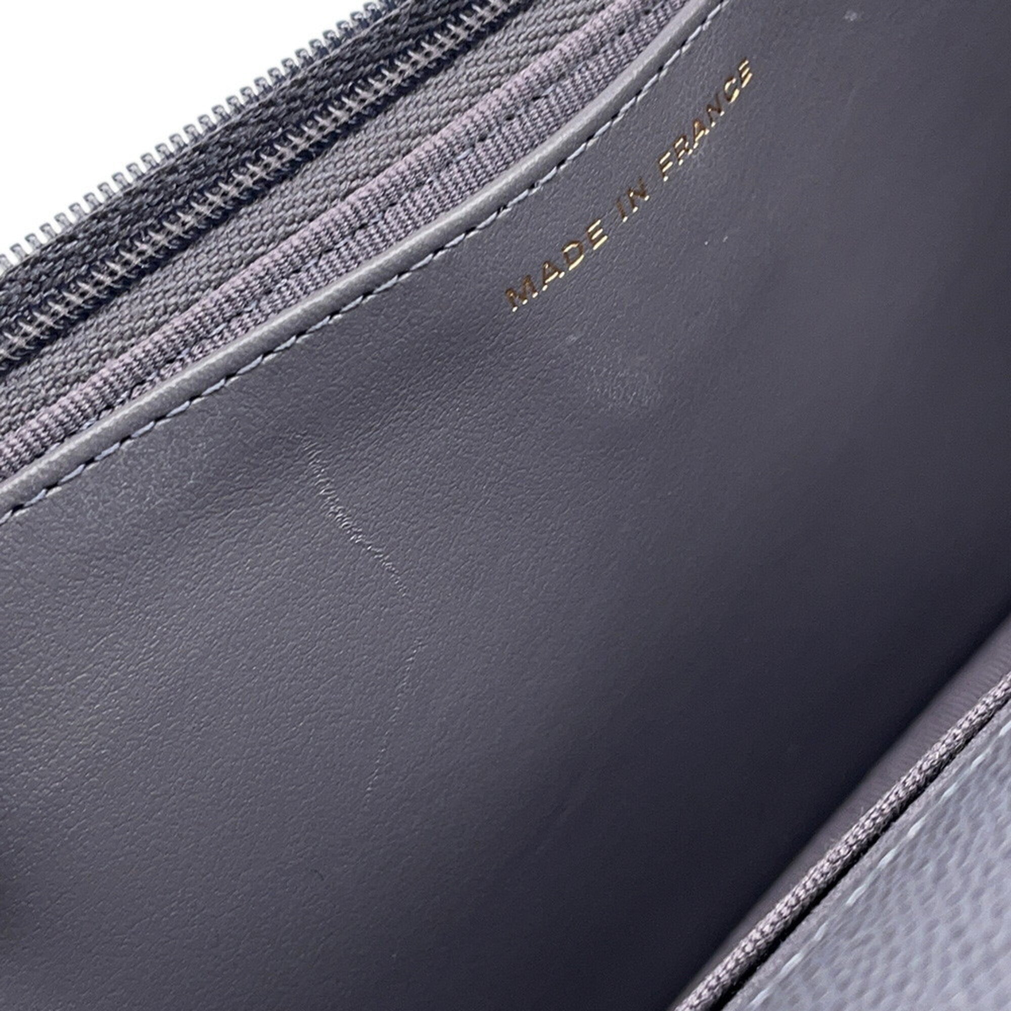 Chanel Gray Grained Calfskin Chain/Shoulder Wallet (Pre-Owned)