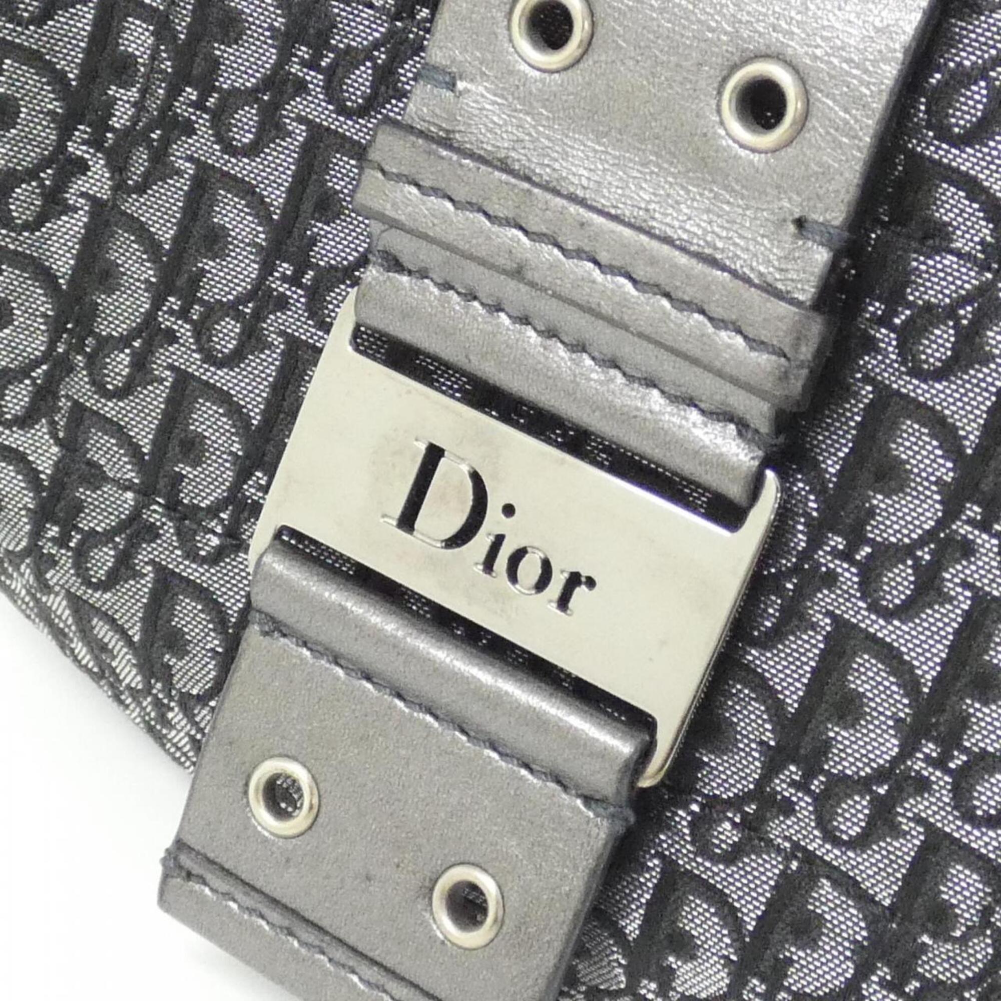 Christian Dior Black Canvas Leather Shoulder Bag (Pre-Owned)