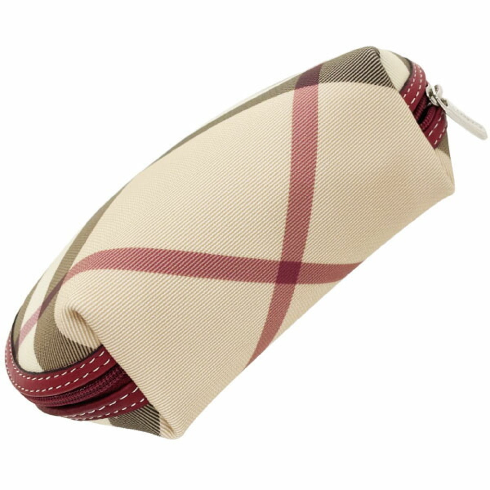 Burberry Beige Multi-Color Red Color Pvc Leather Pouch (Pre-Owned)