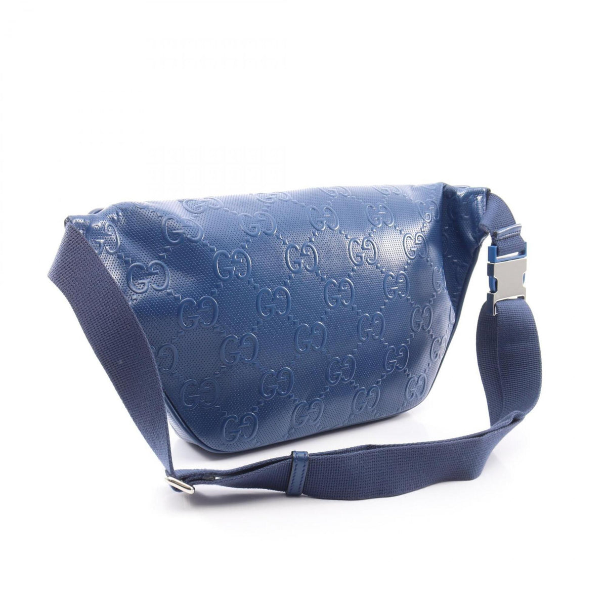 Gucci Blue Leather Fanny Pack Handbag (Pre-Owned)
