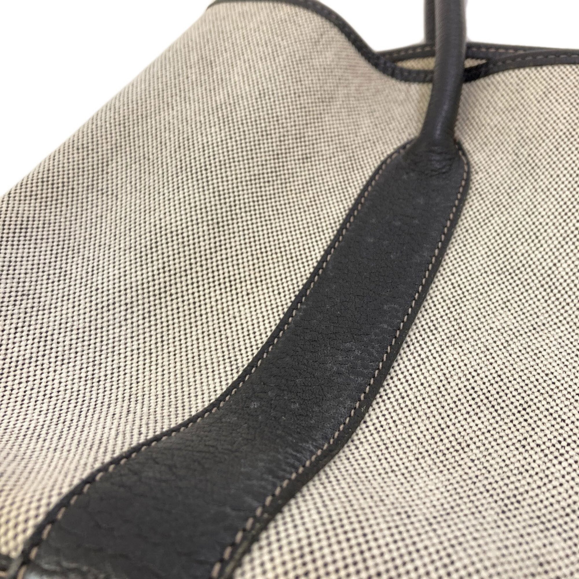 Hermes Black Gray Toile H Tote Bag (Pre-Owned)
