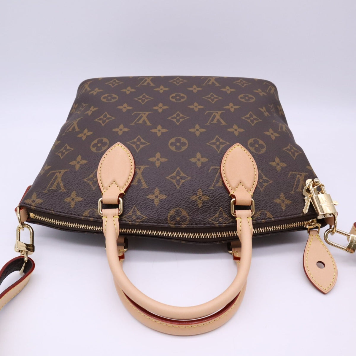 Louis Vuitton Monogram Beige Brown Coated Canvas Leather Handbag (Pre-Owned)