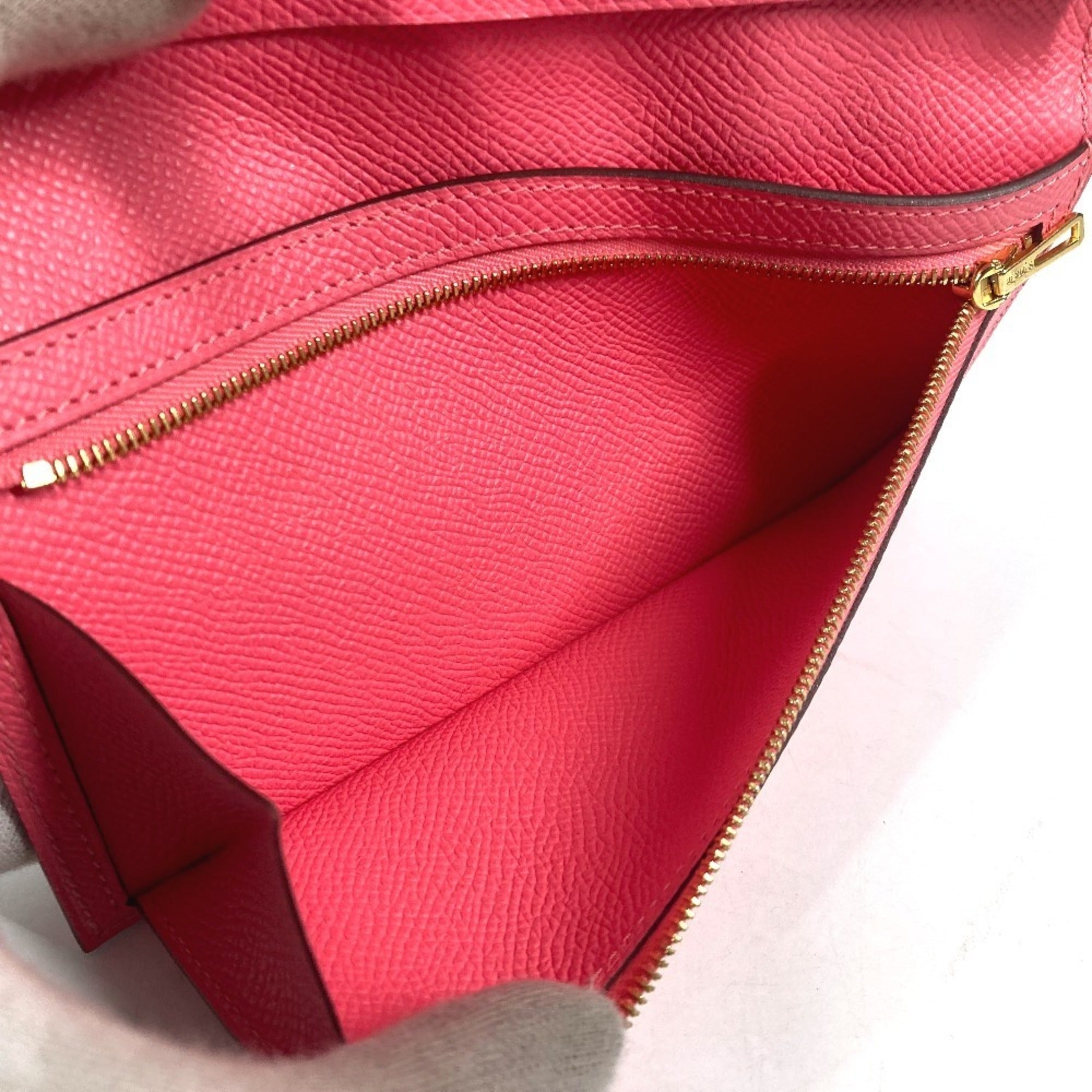 Hermes Pink Epsom Leather Long Wallet (Bi-Fold) (Pre-Owned)