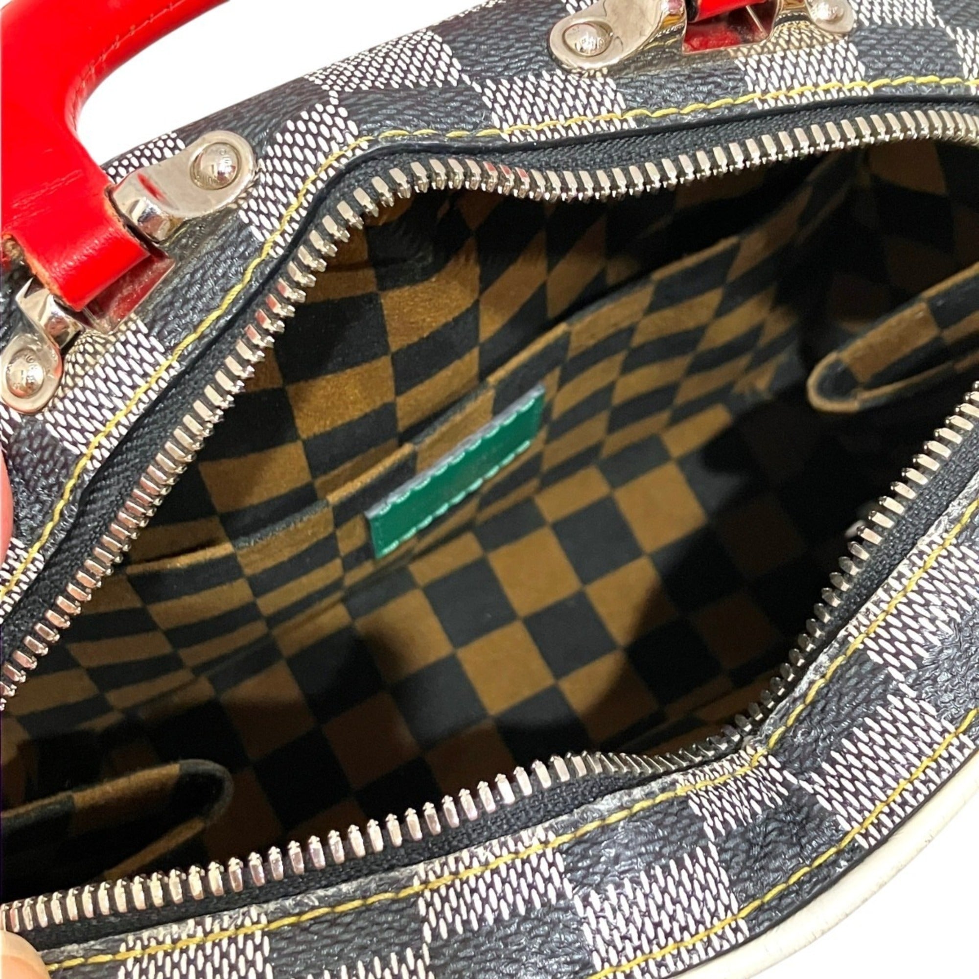 Louis Vuitton Damier Damier Canvas Galle Gray Multi-Color Canvas Leather Handbag (Pre-Owned)