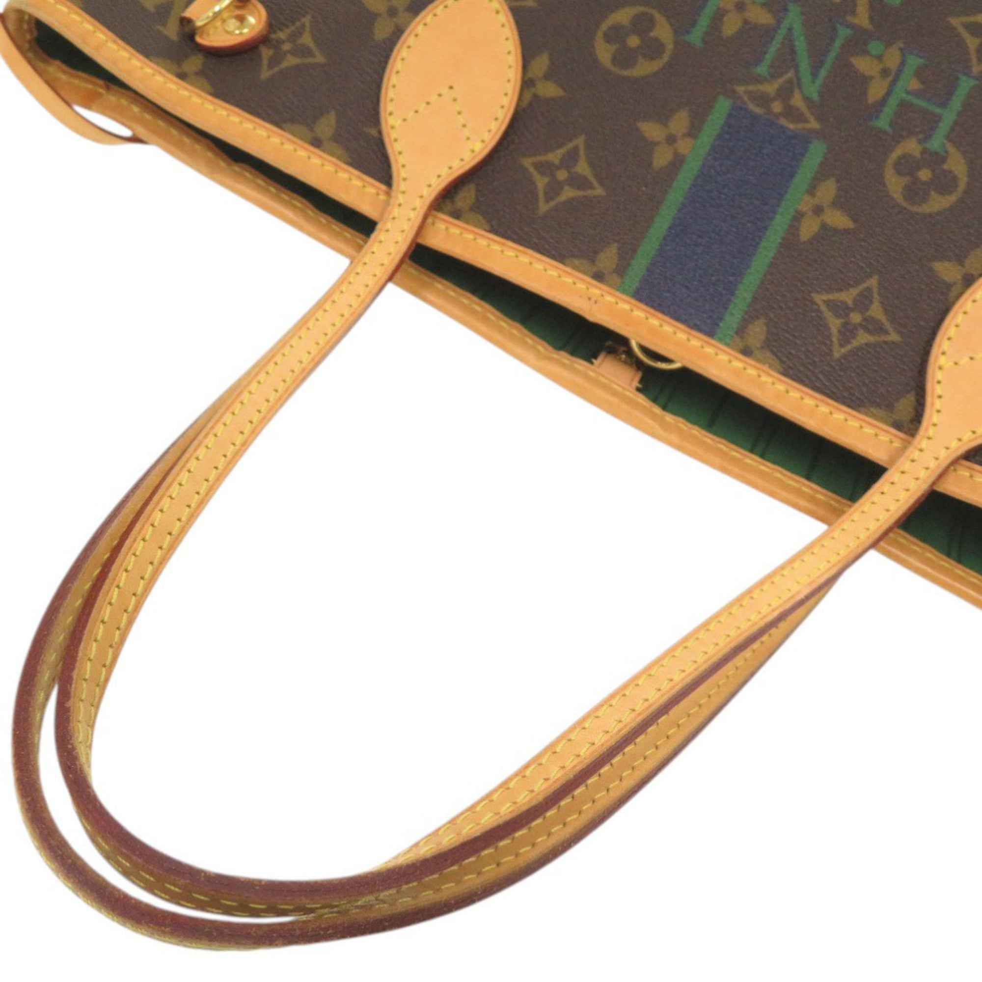 Louis Vuitton Brown Green Monogram Monogram Handbag Tote Bag (Pre-Owned)