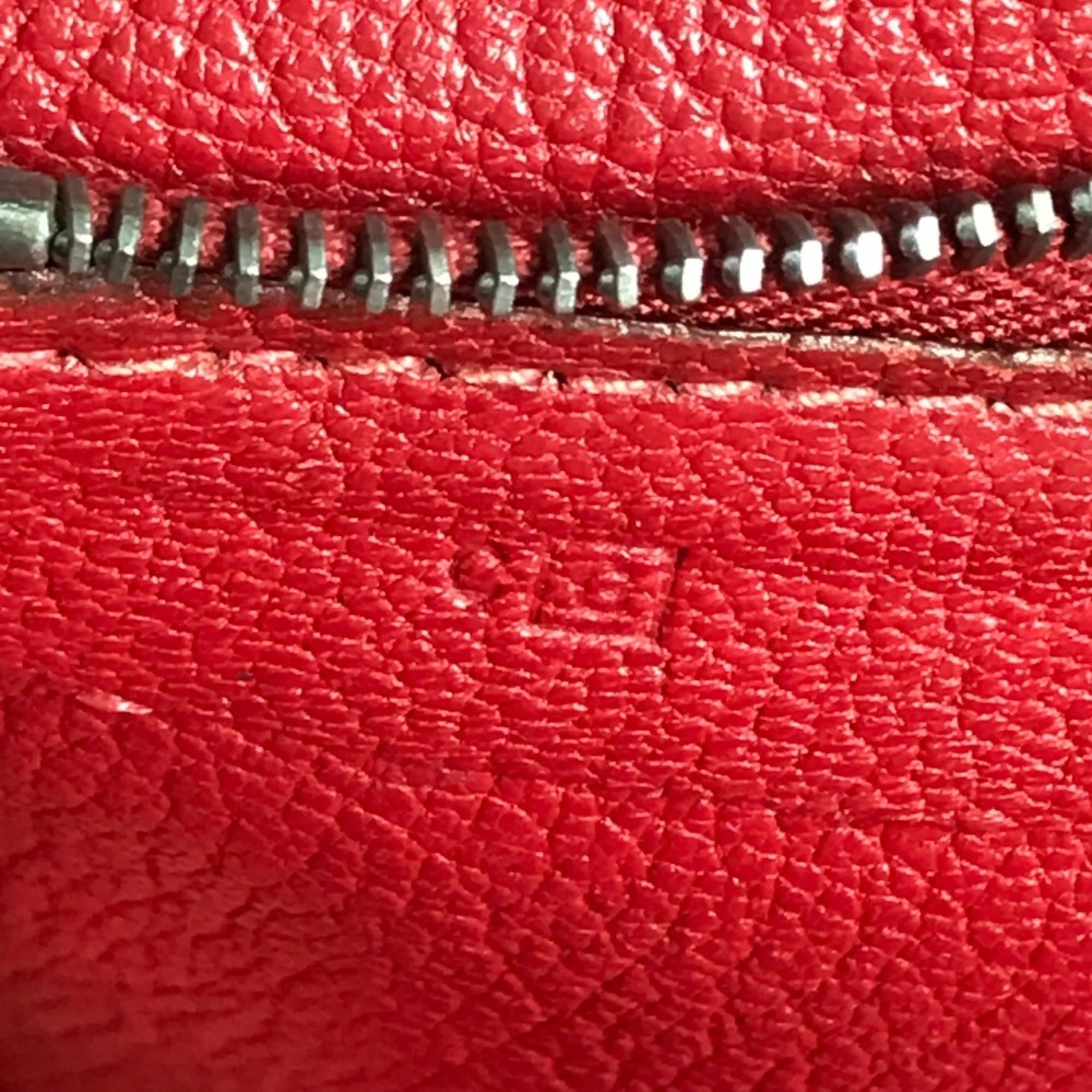 Hermes Fourre Tout Red Color Leather Handbag Tote Bag (Pre-Owned)
