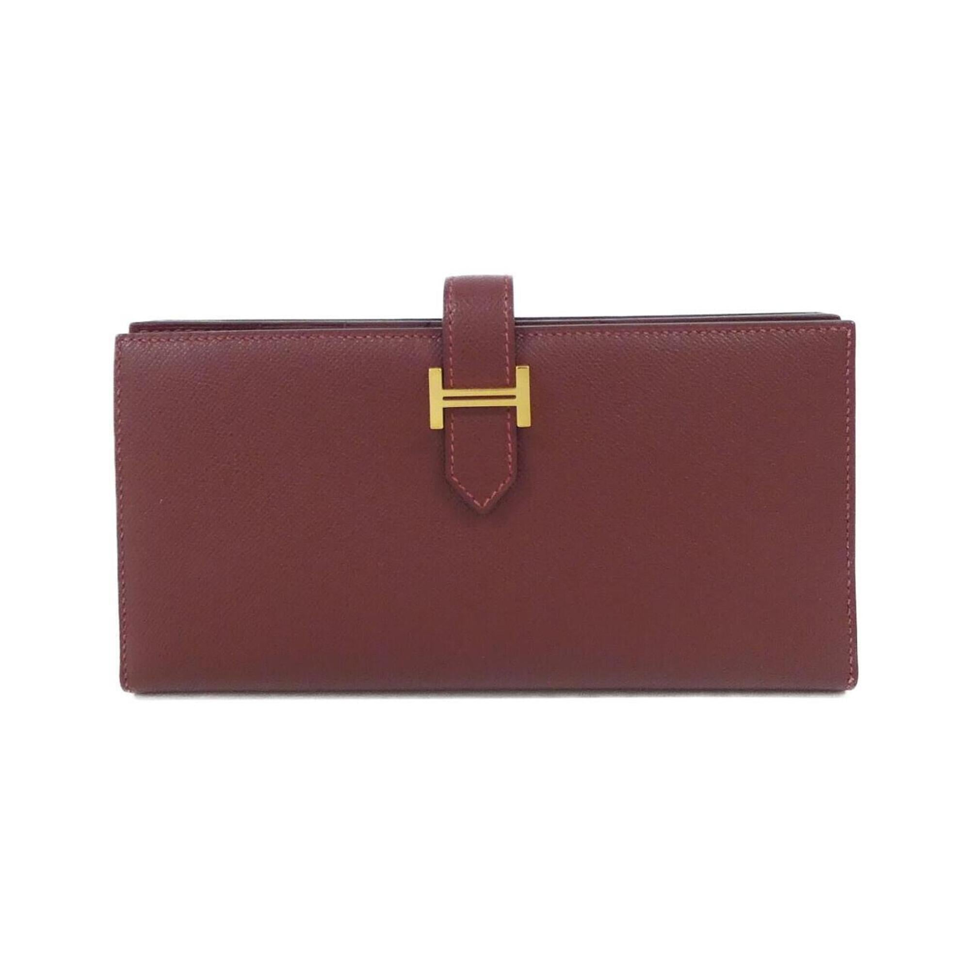 Hermes Rouge H Soufre Long Wallet (Bi-Fold) (Pre-Owned)