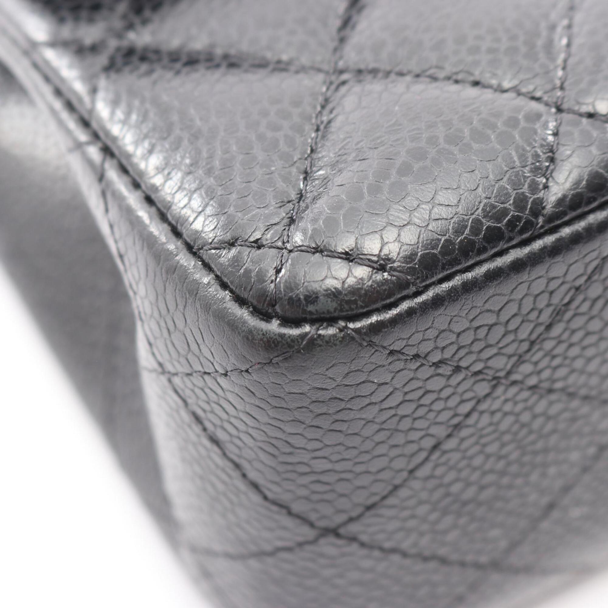 Chanel Black Grained Calfskin Handbag Shoulder Bag (Pre-Owned)