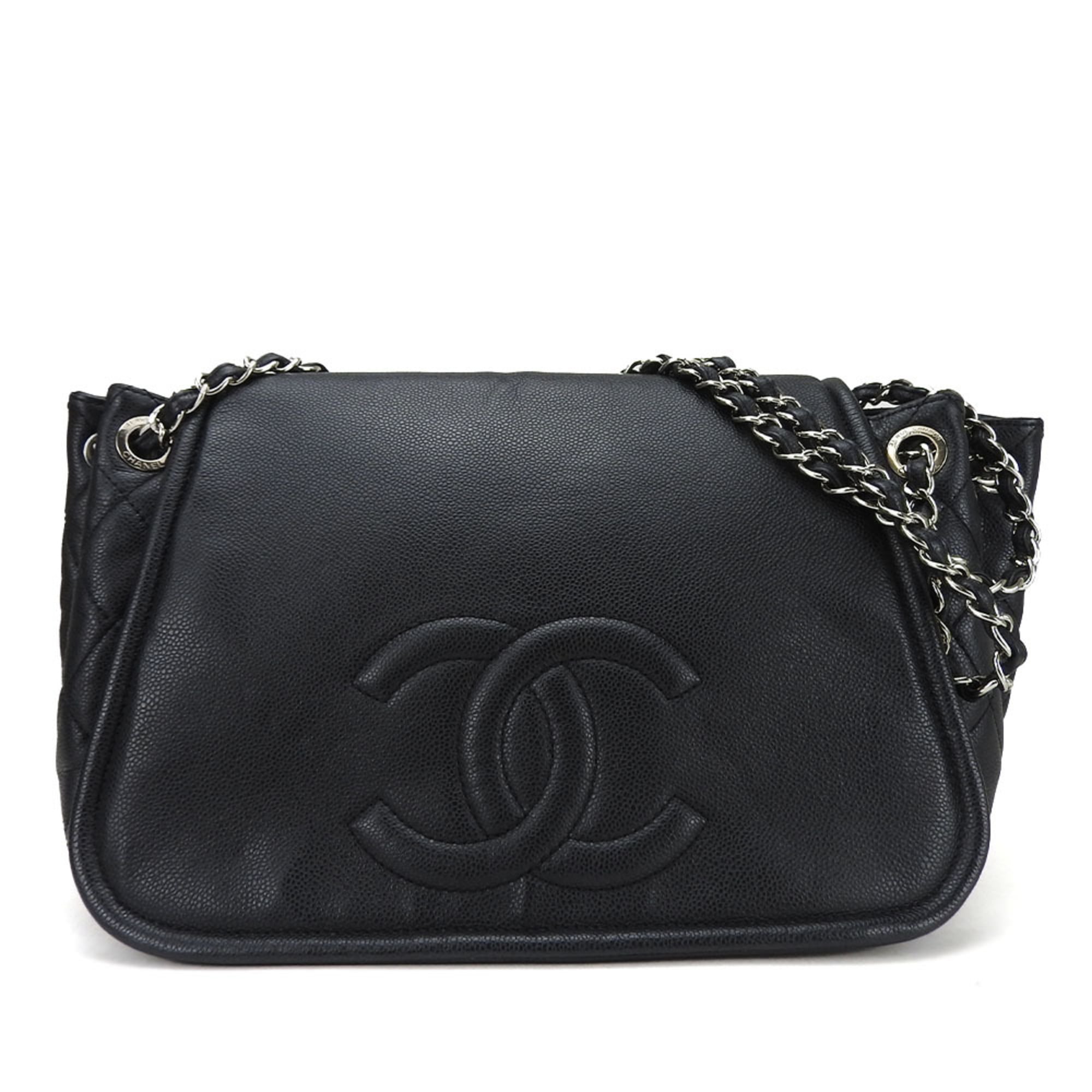 Chanel Black Grained Calfskin Shoulder Bag (Pre-Owned)