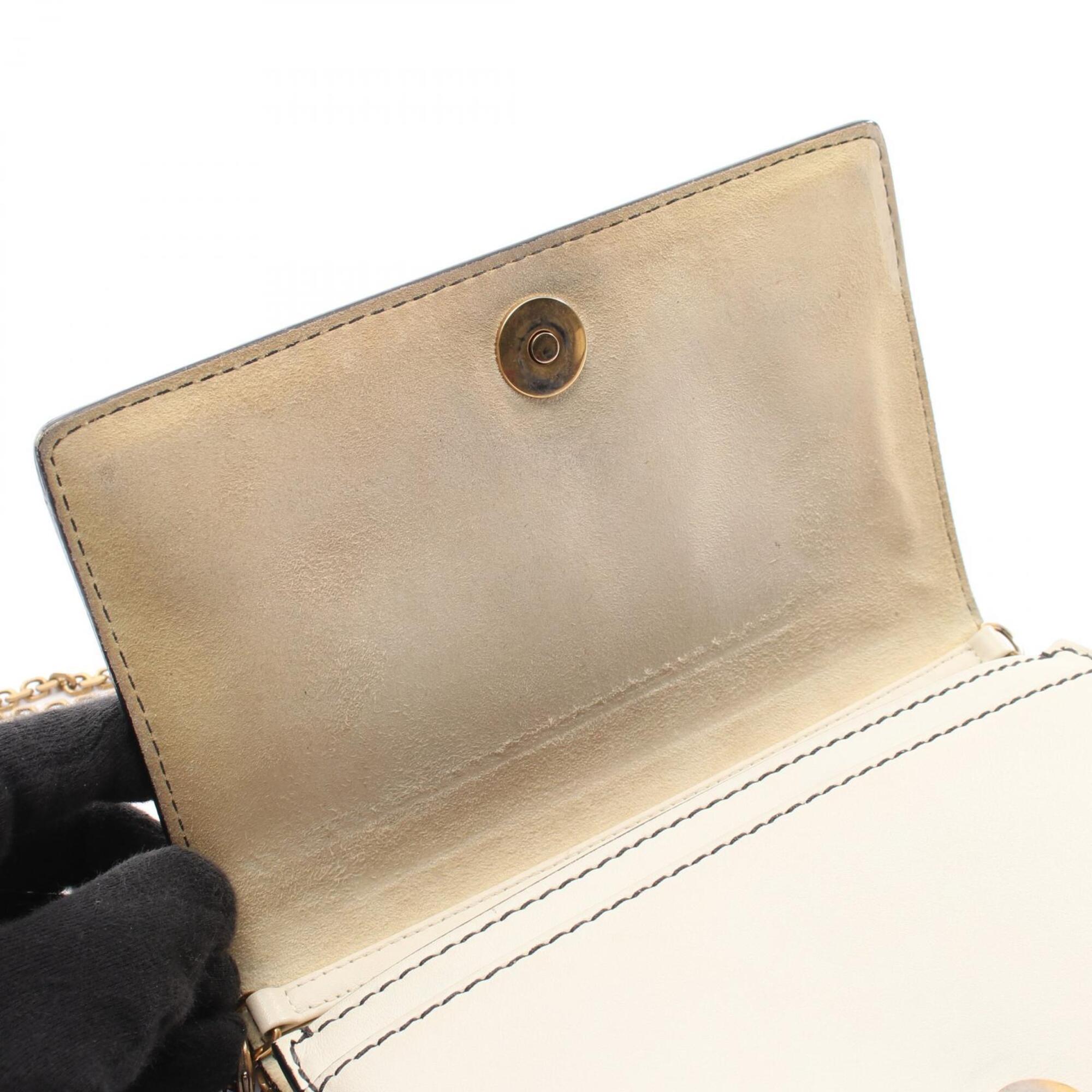 Christian Dior White Leather Handbag Shoulder Bag (Pre-Owned)