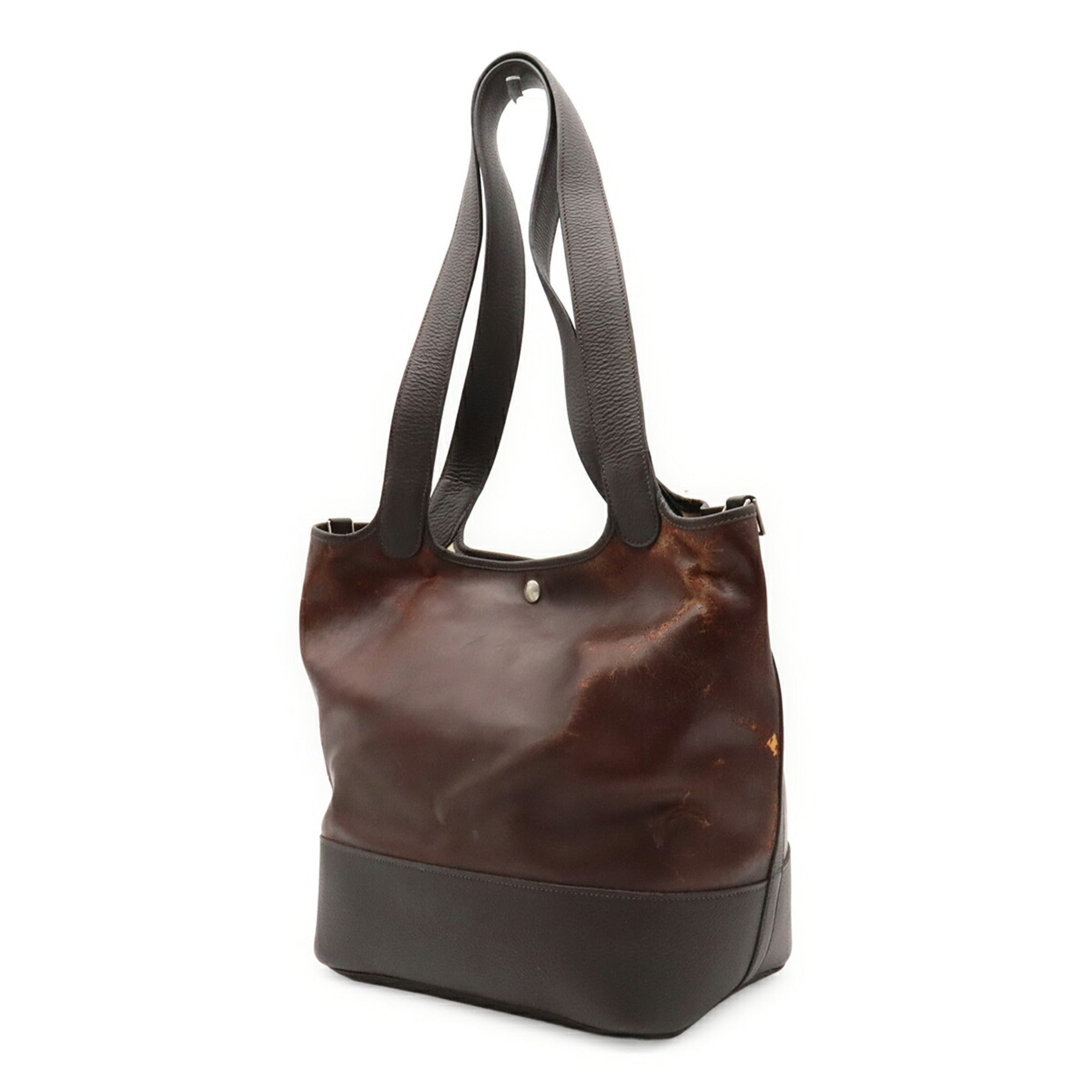 Hermes Amazonia Dark Brown Yellow Amazonia Shoulder Bag Tote Bag (Pre-Owned)