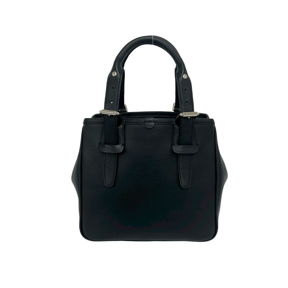 Burberry Black Leather Handbag Tote Bag (Pre-Owned)