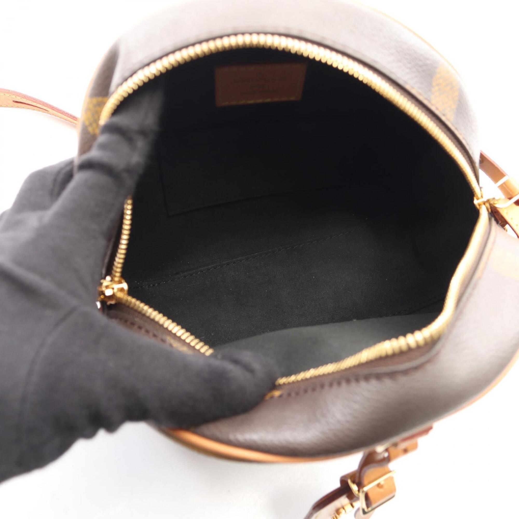 Louis Vuitton Brown Coated Canvas Leather Handbag Shoulder Bag (Pre-Owned)