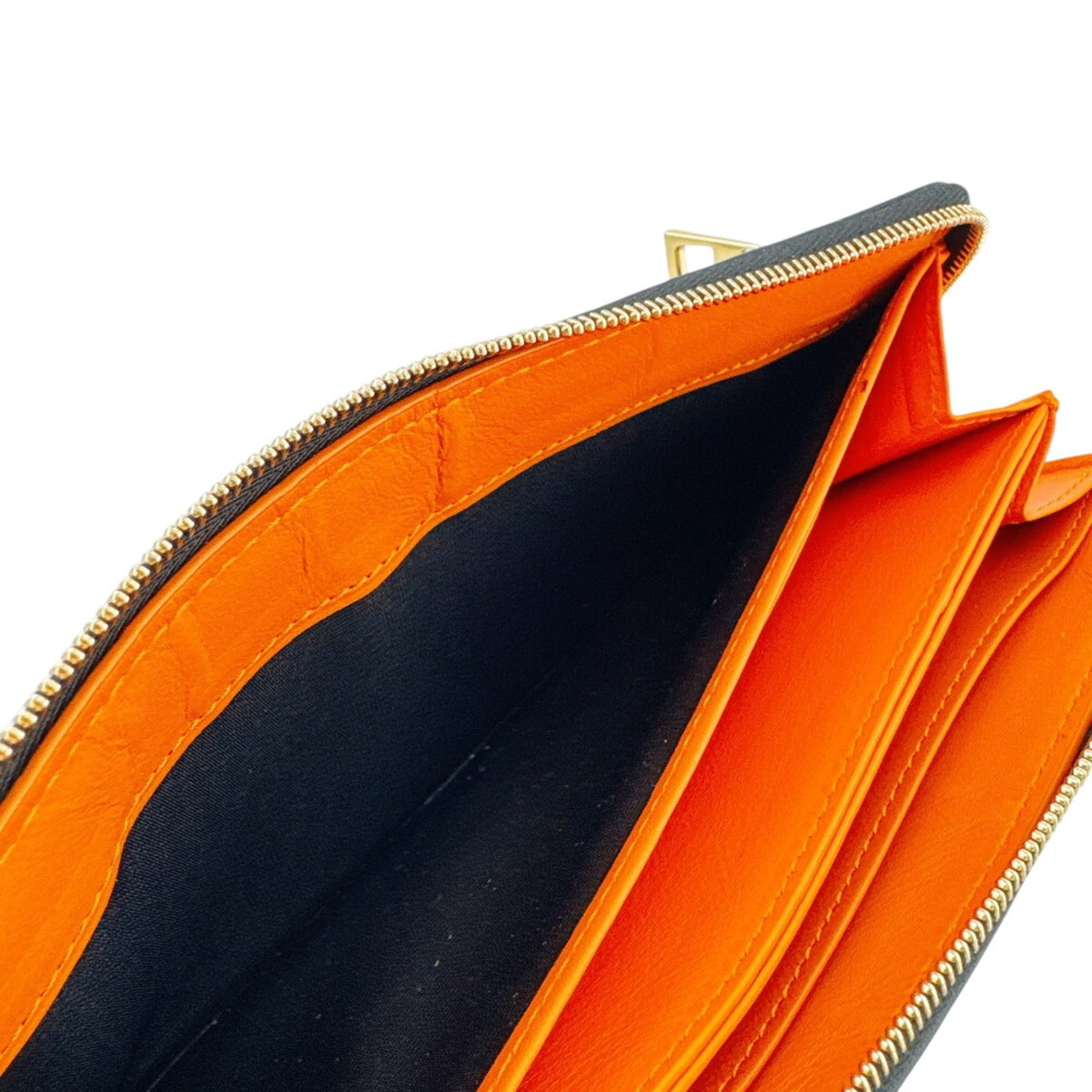 Loewe Black Orange Leather Long Wallet (Bi-Fold) (Pre-Owned)