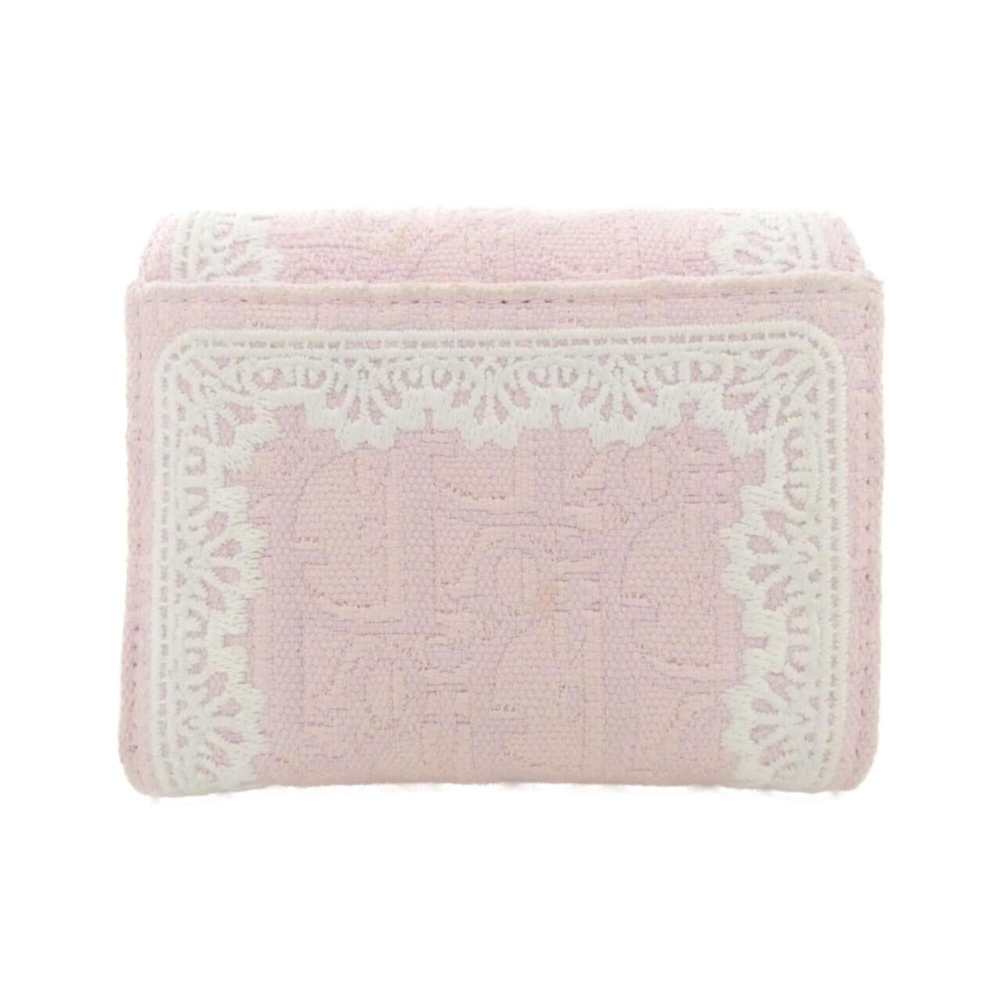 Christian Dior Pink Canvas Wallet (Tri-Fold) (Pre-Owned)