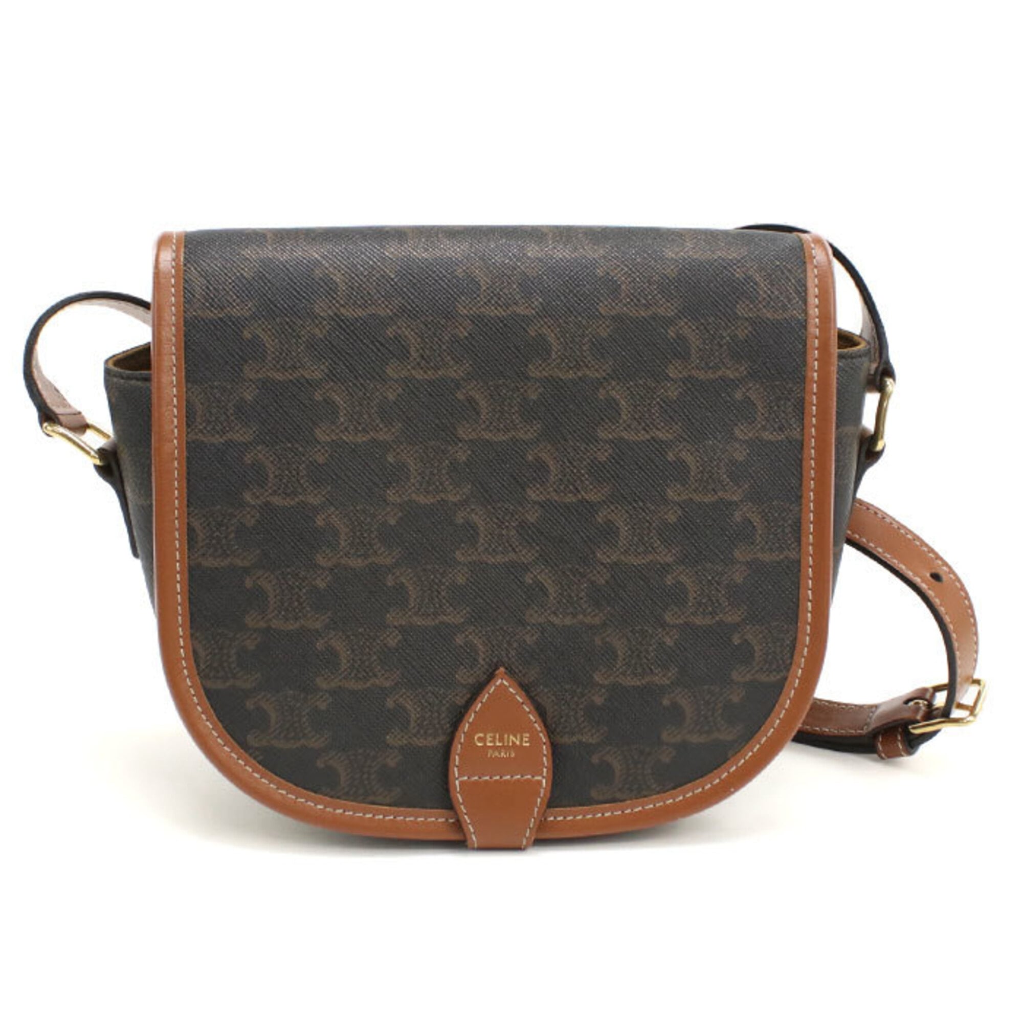 Celine Brown Pvc Leather Shoulder Bag (Pre-Owned)