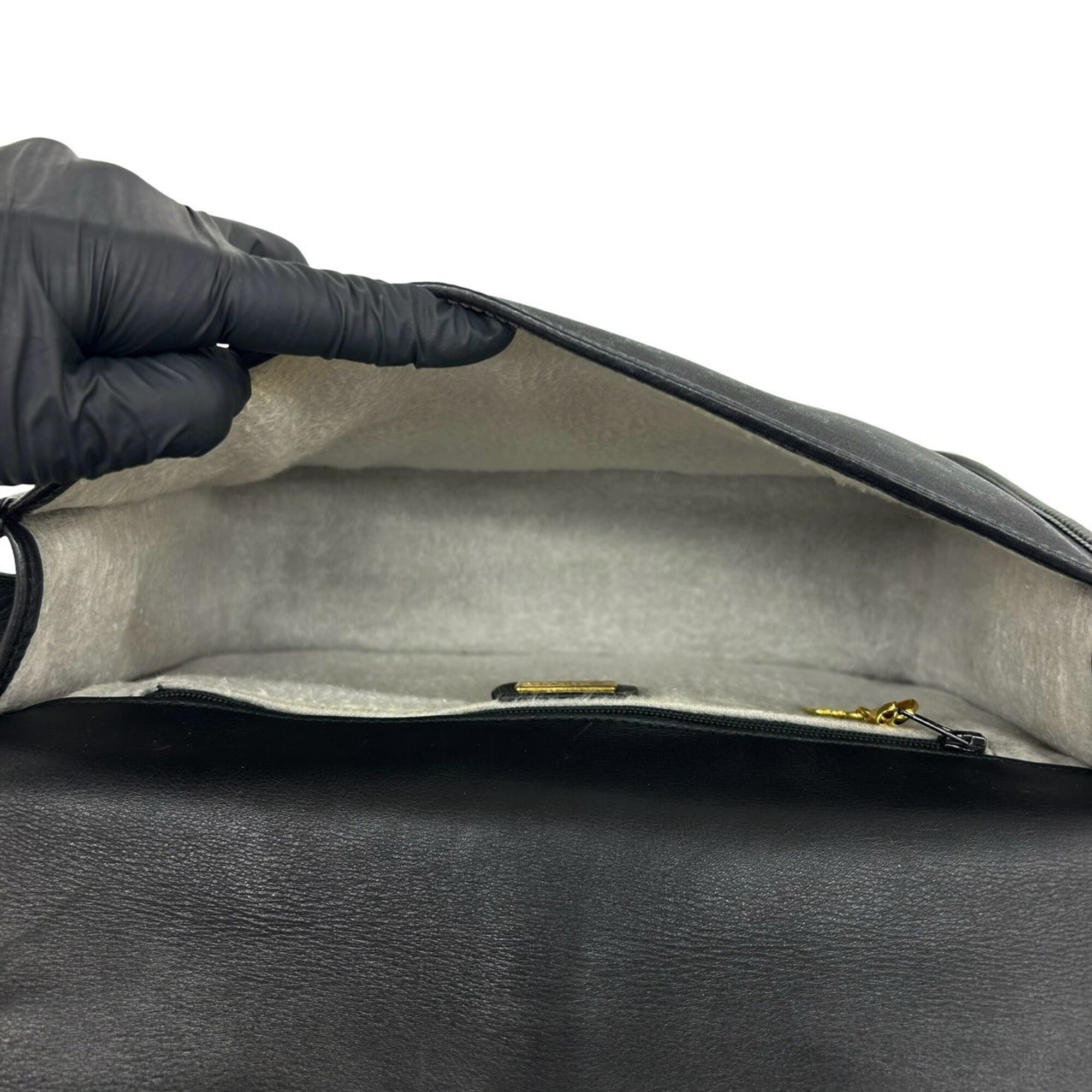 Gucci Black Leather Pvc Pochette Shoulder Bag (Pre-Owned)