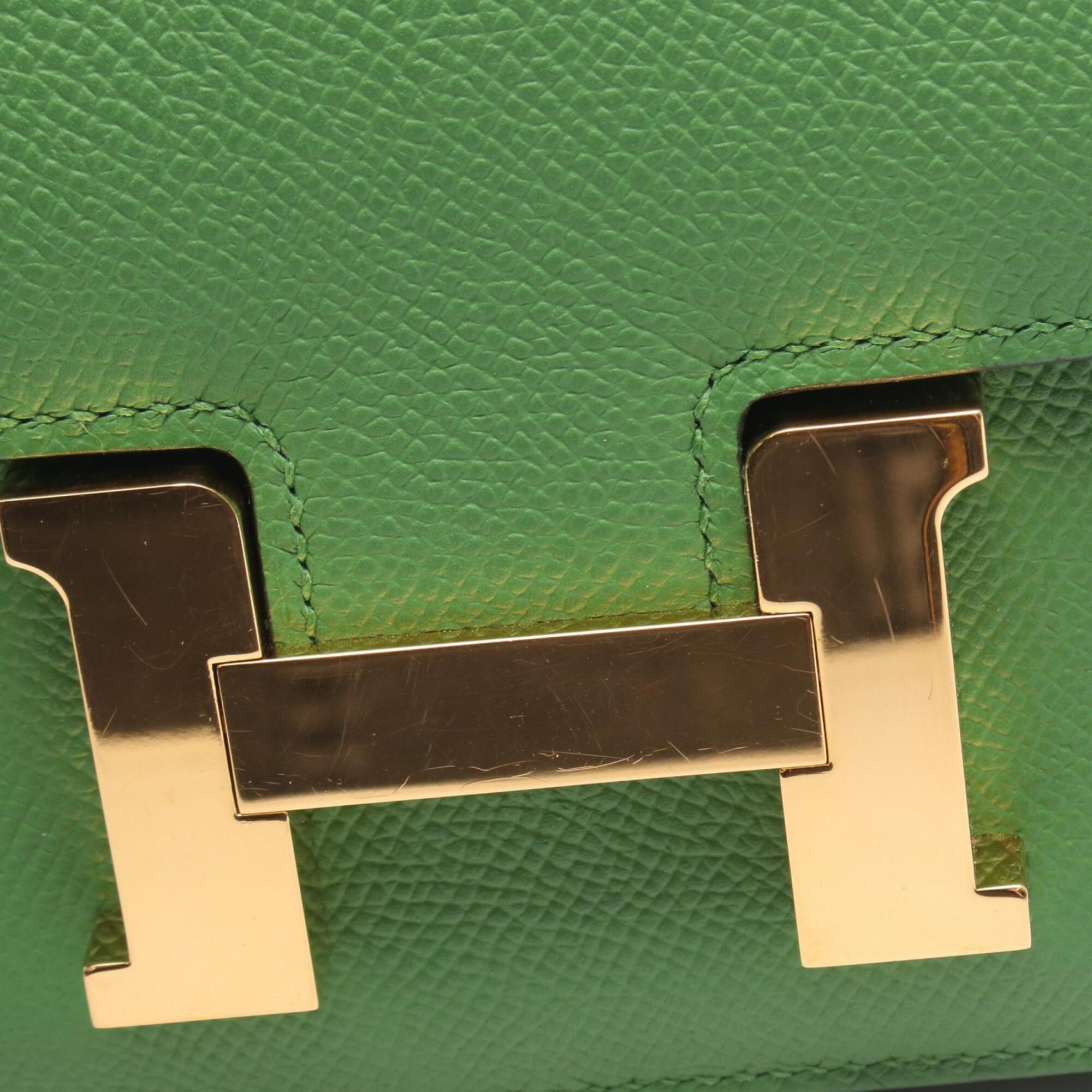 Hermes Green Epsom Leather Leather Handbag Shoulder Bag (Pre-Owned)