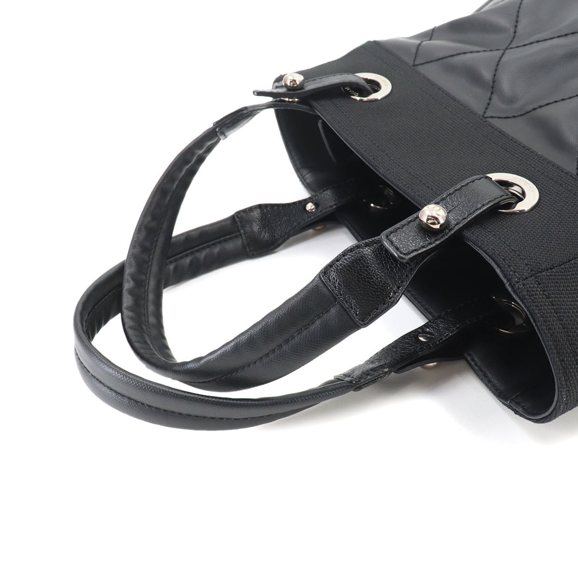 Chanel Black Synthetic Leather Handbag Tote Bag (Pre-Owned)