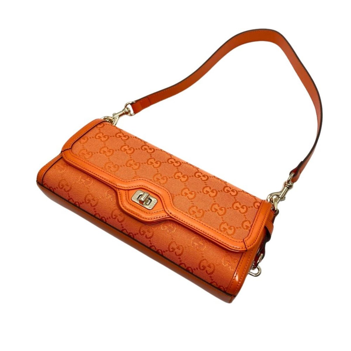 Gucci Gg Canvas Orange Gg Canvas Shoulder Bag (Pre-Owned)