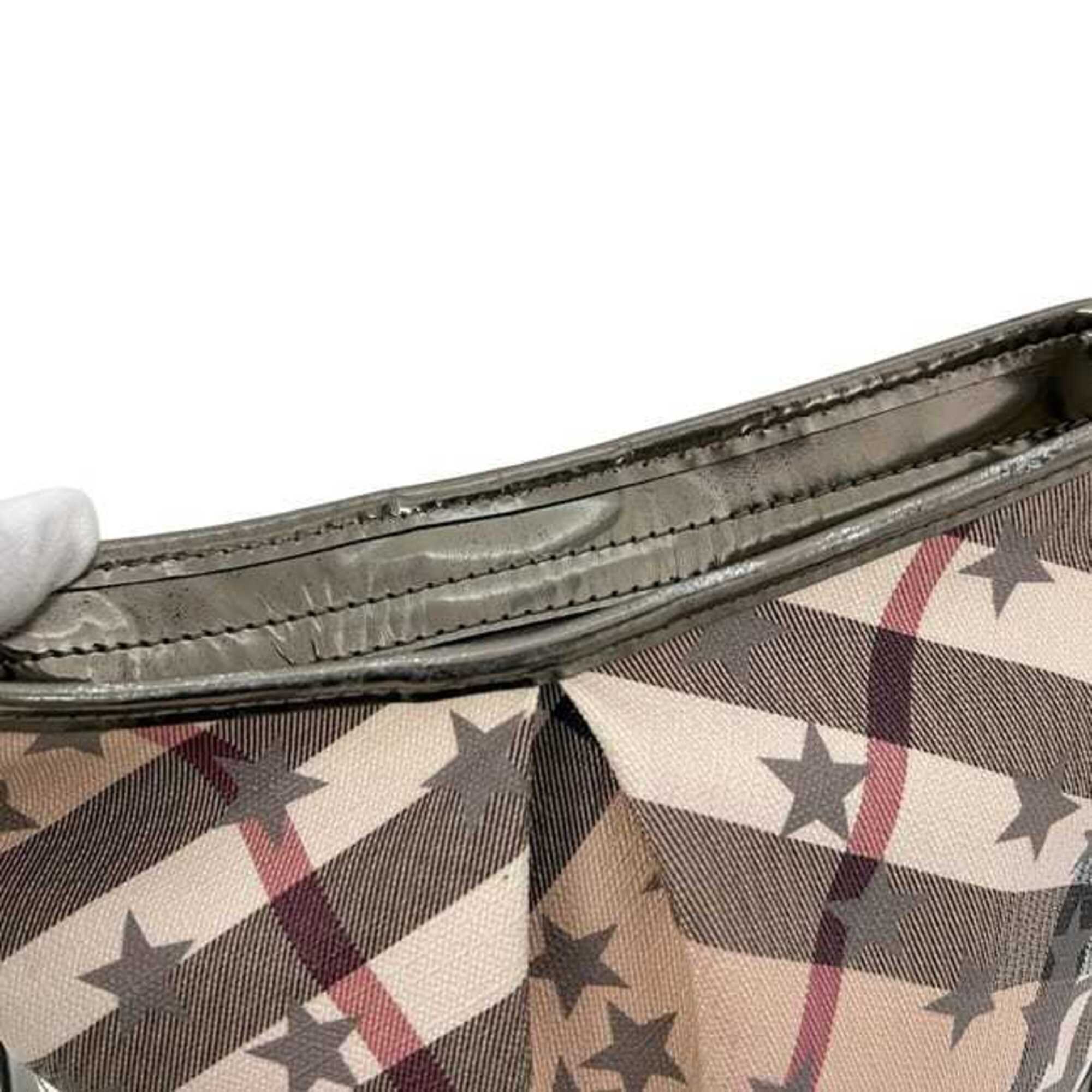 Burberry Beige Pvc Leather Shoulder Bag (Pre-Owned)