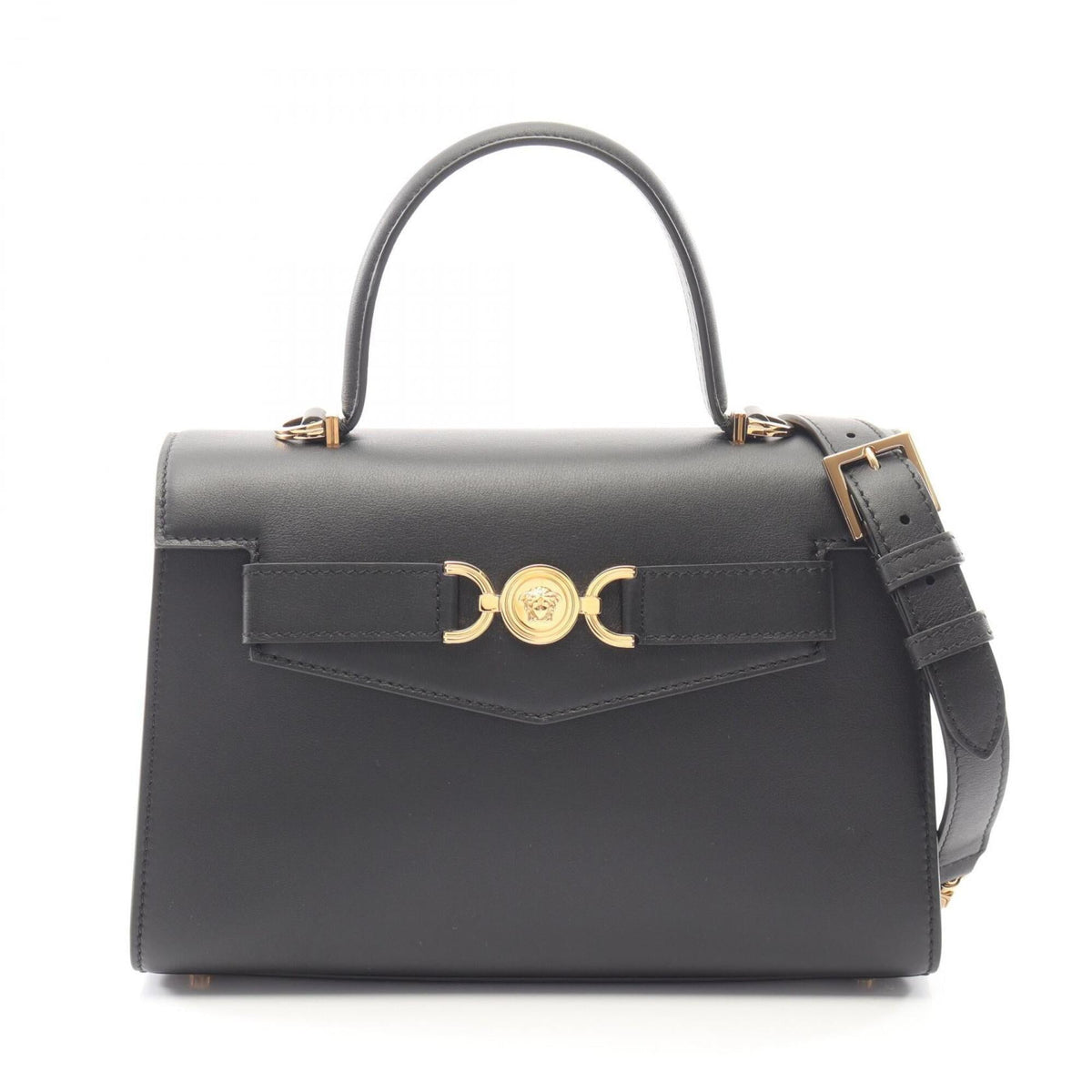 Versace Black Leather Handbag (Pre-Owned)