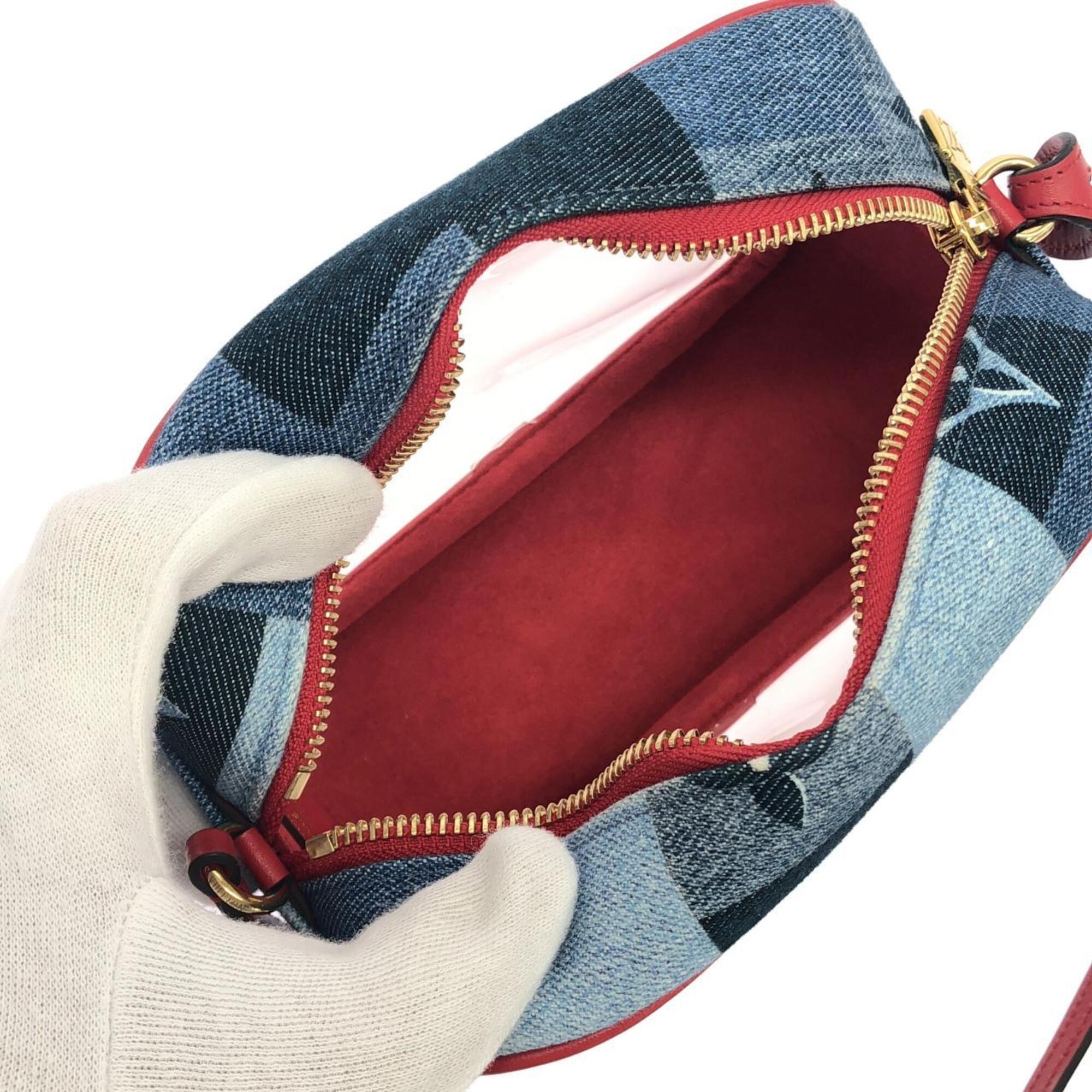 Louis Vuitton Blue Rouge Denim Pouch Shoulder Bag (Pre-Owned)