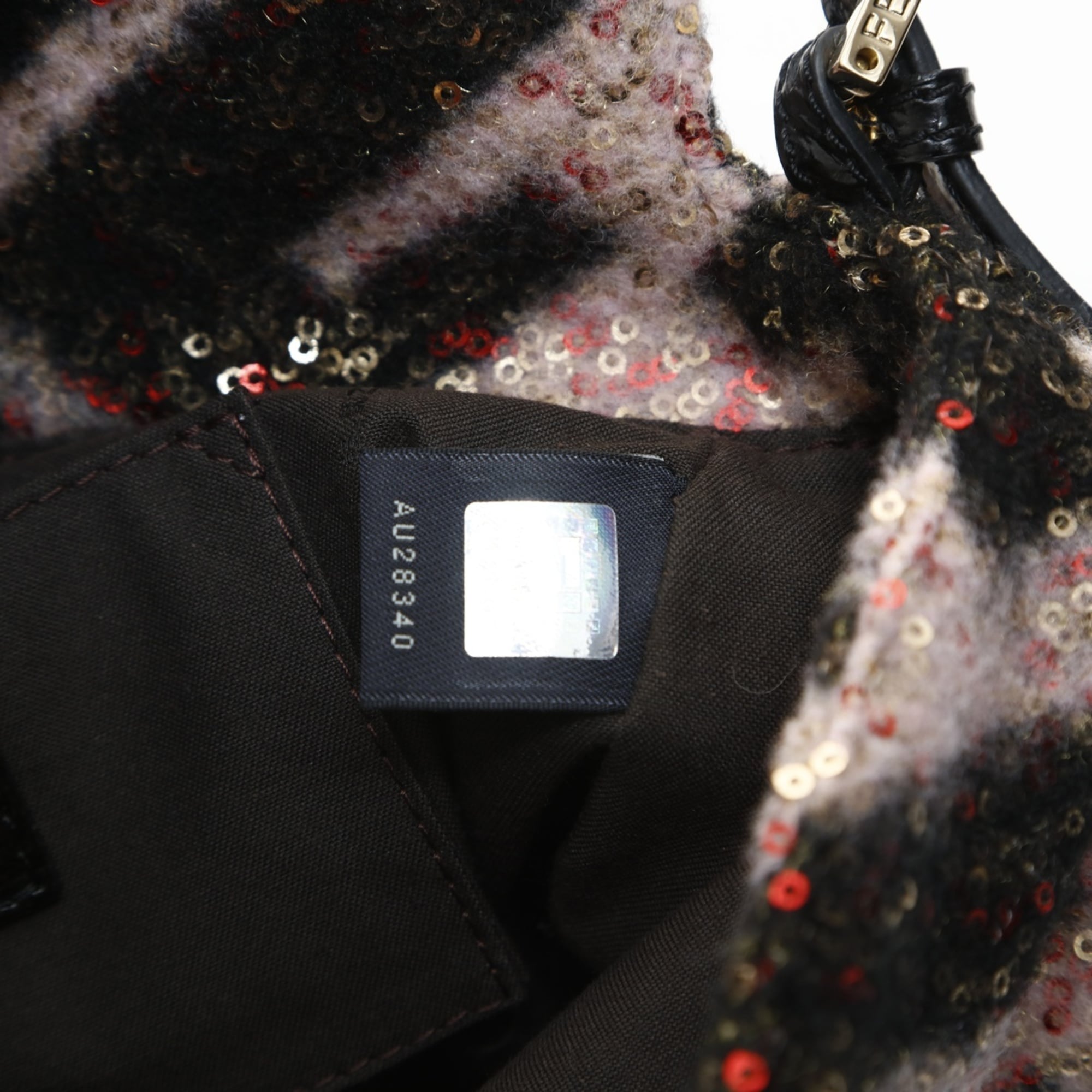 Fendi Black Wool Shoulder Bag (Pre-Owned)