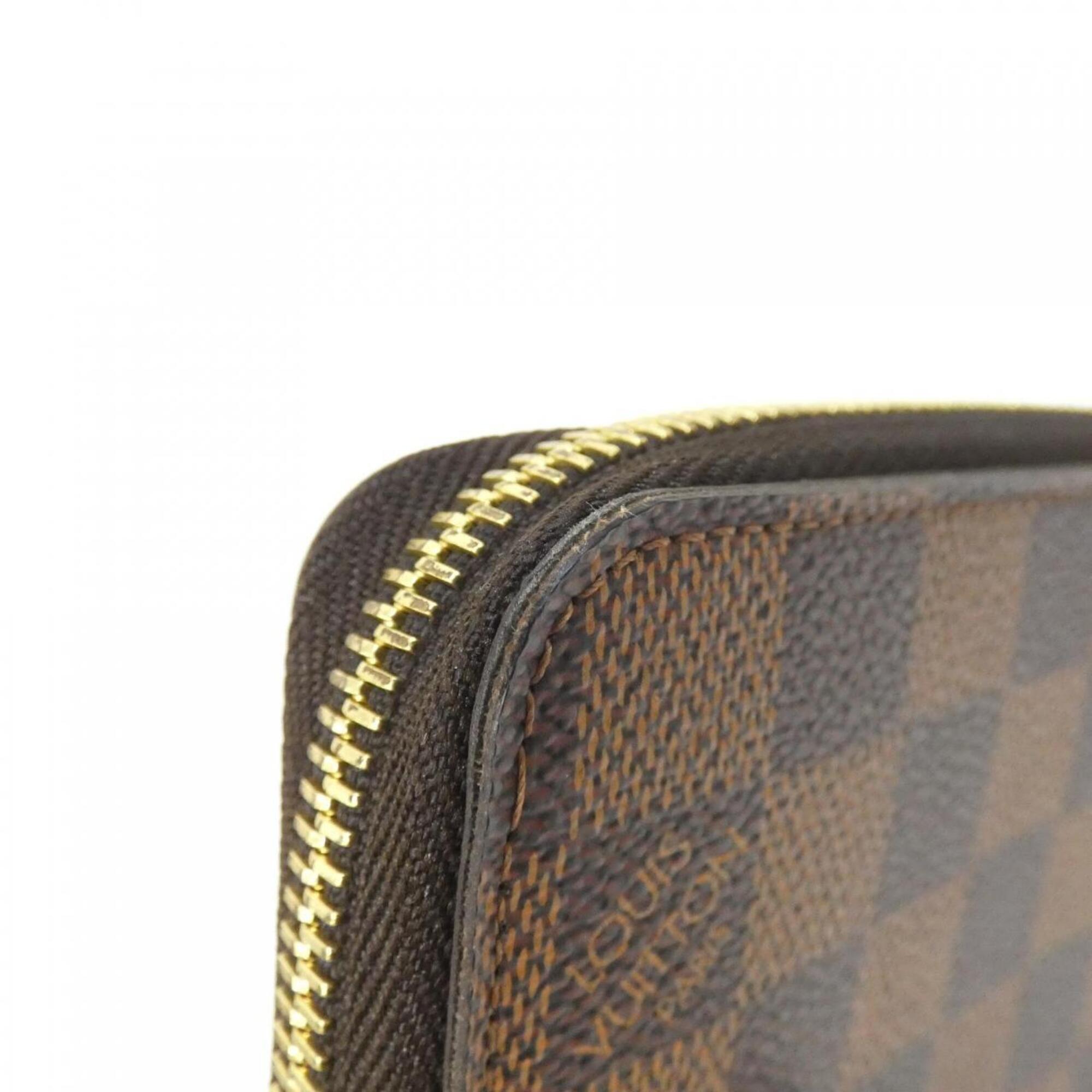 Louis Vuitton Damier Ebene Coated Canvas Long Bill Wallet (Tri-Fold) (Pre-Owned)