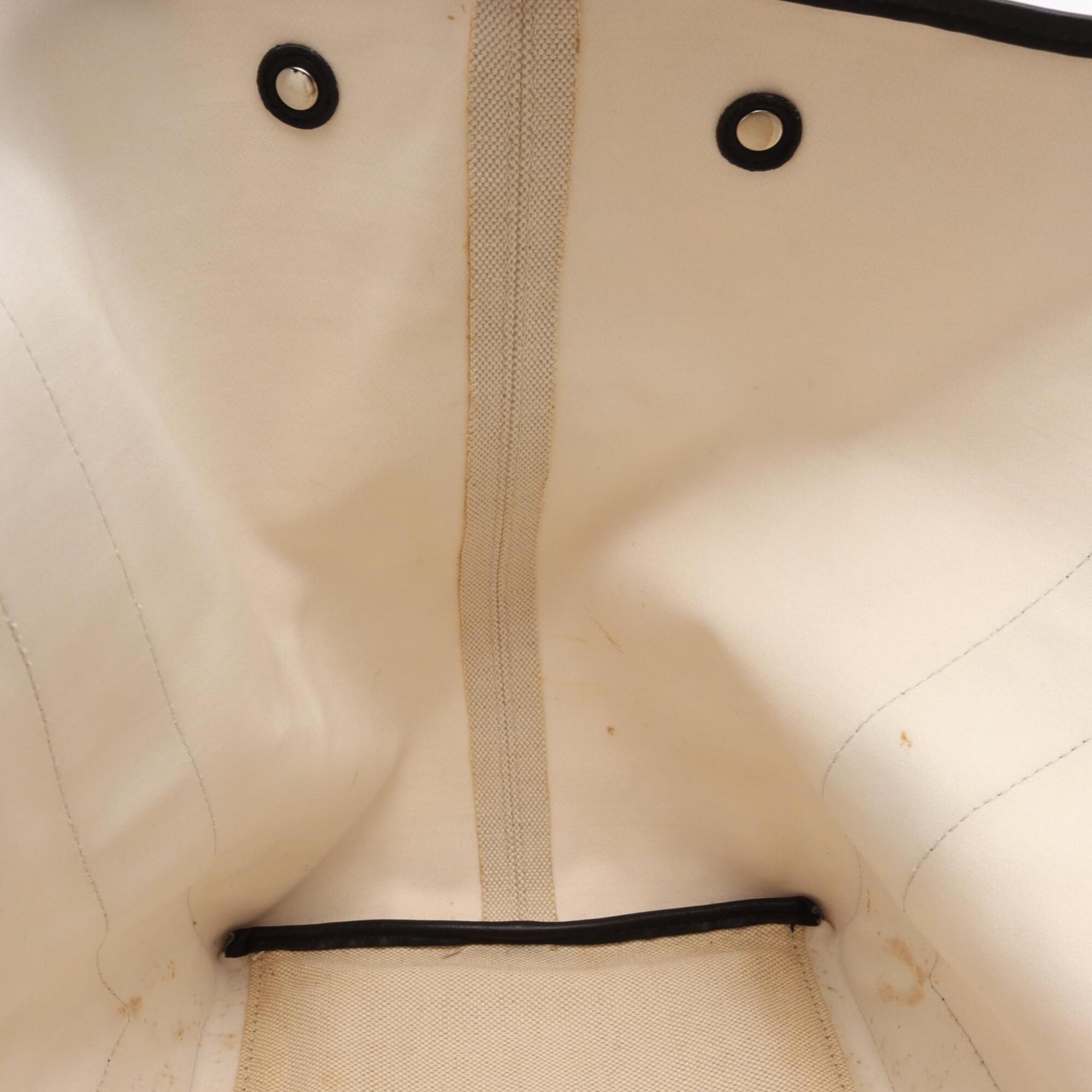 Balenciaga Black White Canvas Leather Handbag Tote Bag (Pre-Owned)