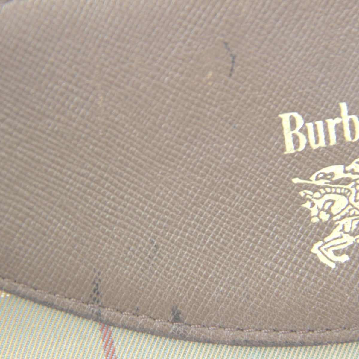 Burberry Brown Gray Leather Canvas Shoulder Bag (Pre-Owned)