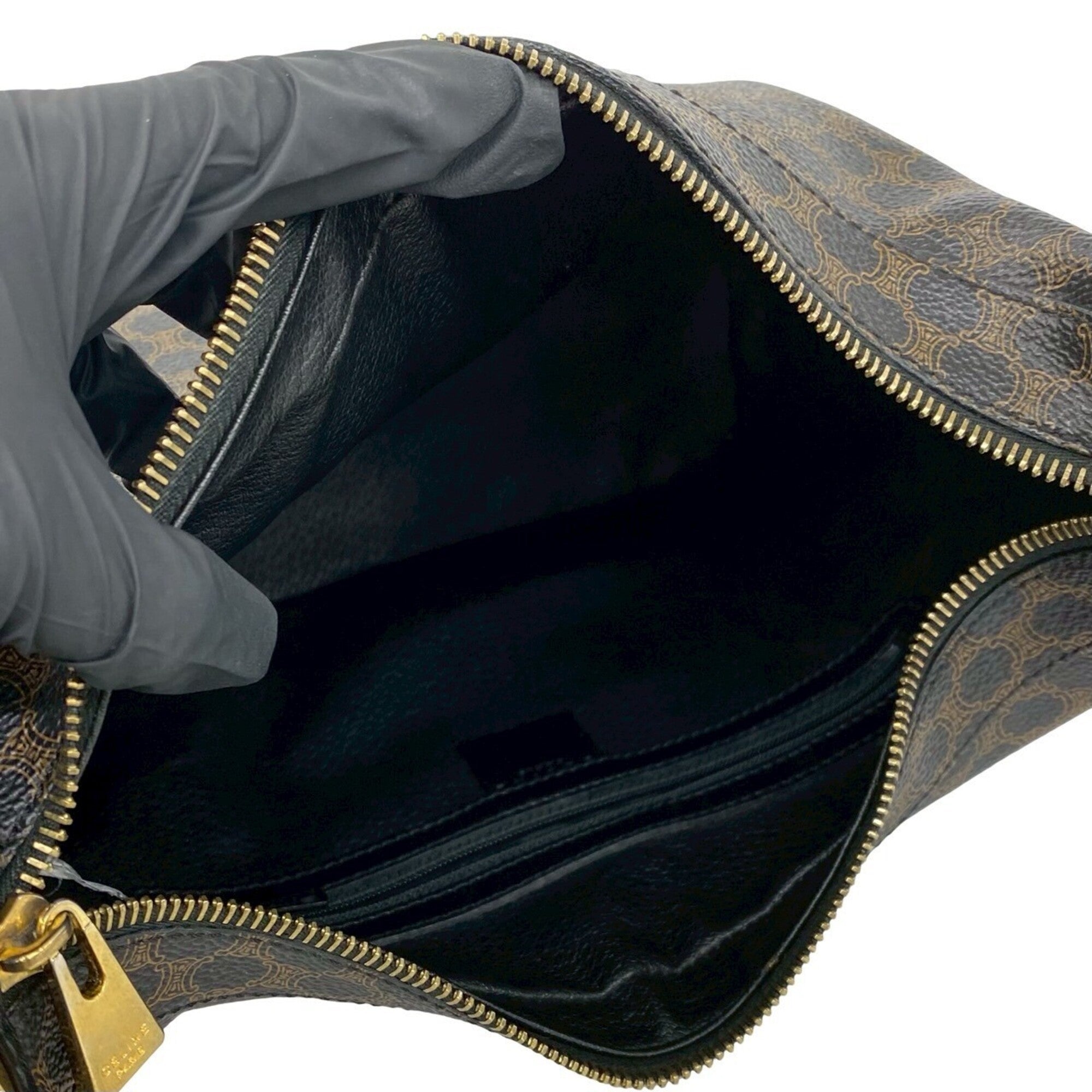Celine Black Brown Leather Pvc Shoulder Bag (Pre-Owned)