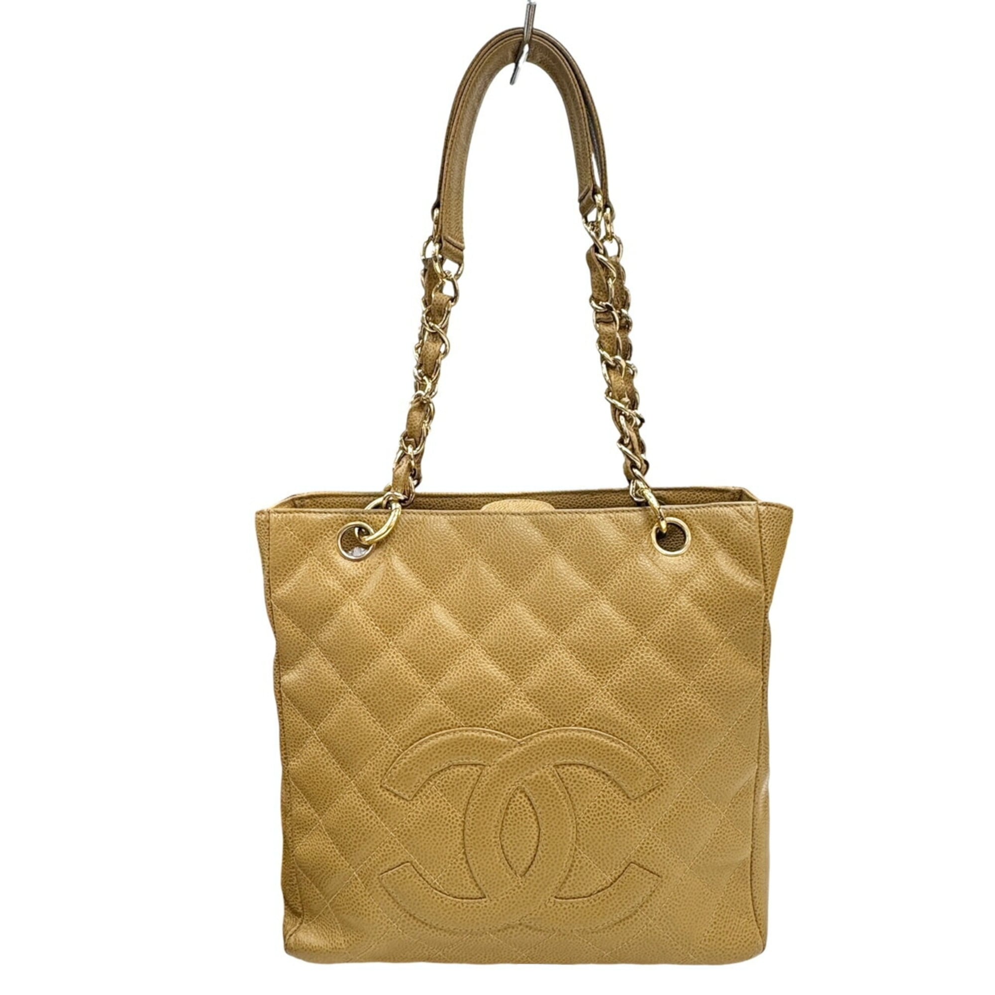 Chanel Beige Grained Calfskin Tote Bag (Pre-Owned)
