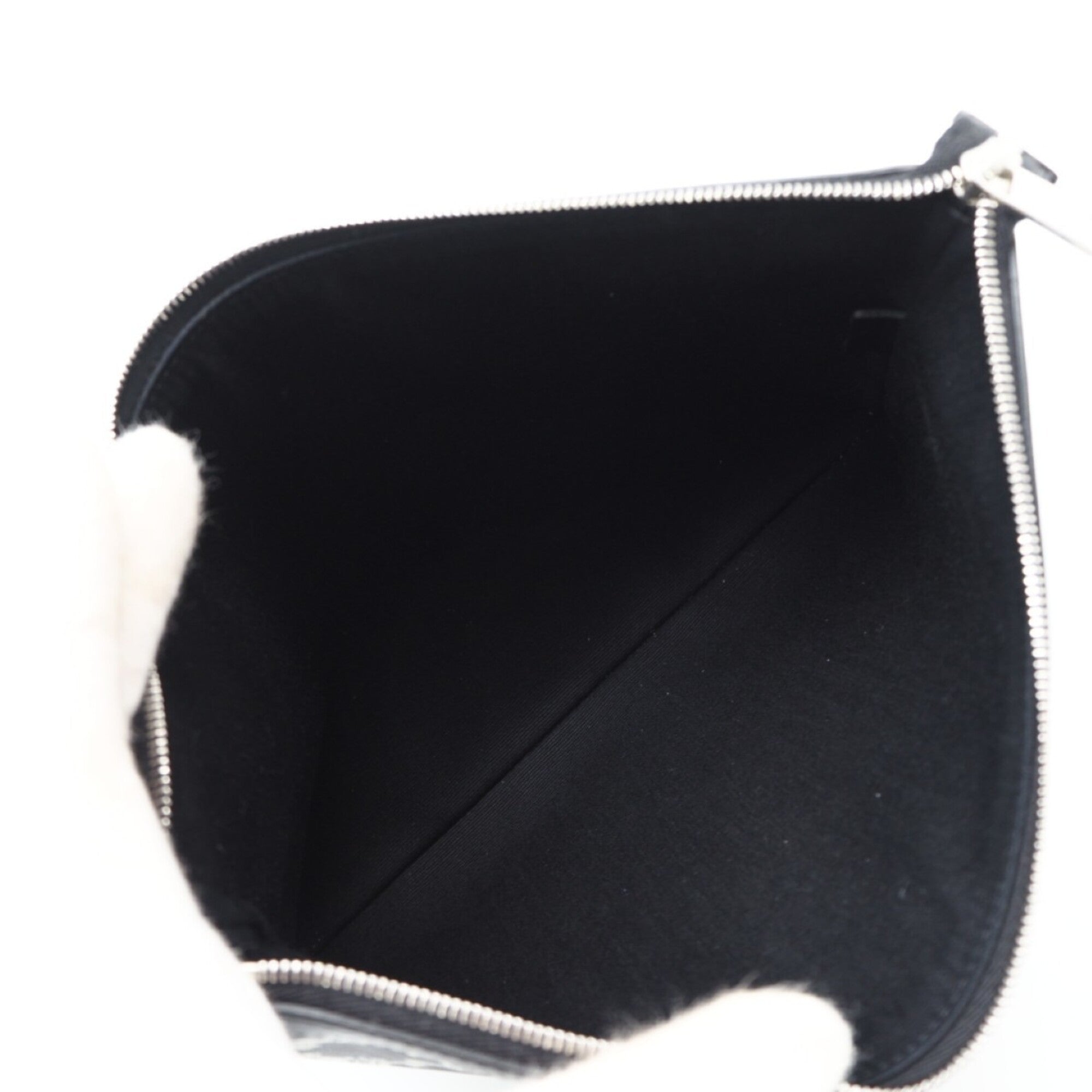 Celine Black White Coated Canvas Clutch Bag (Pre-Owned)