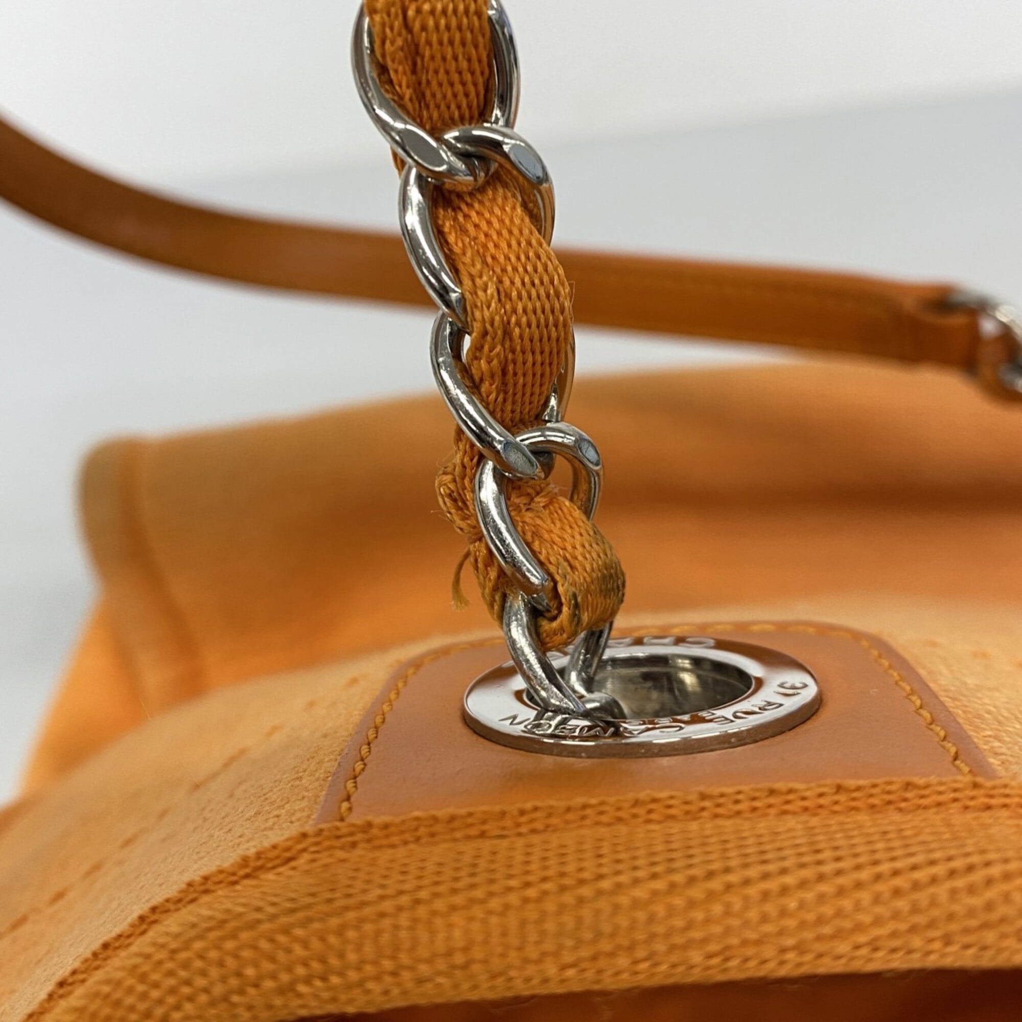Chanel Orange Canvas Tote Bag (Pre-Owned)