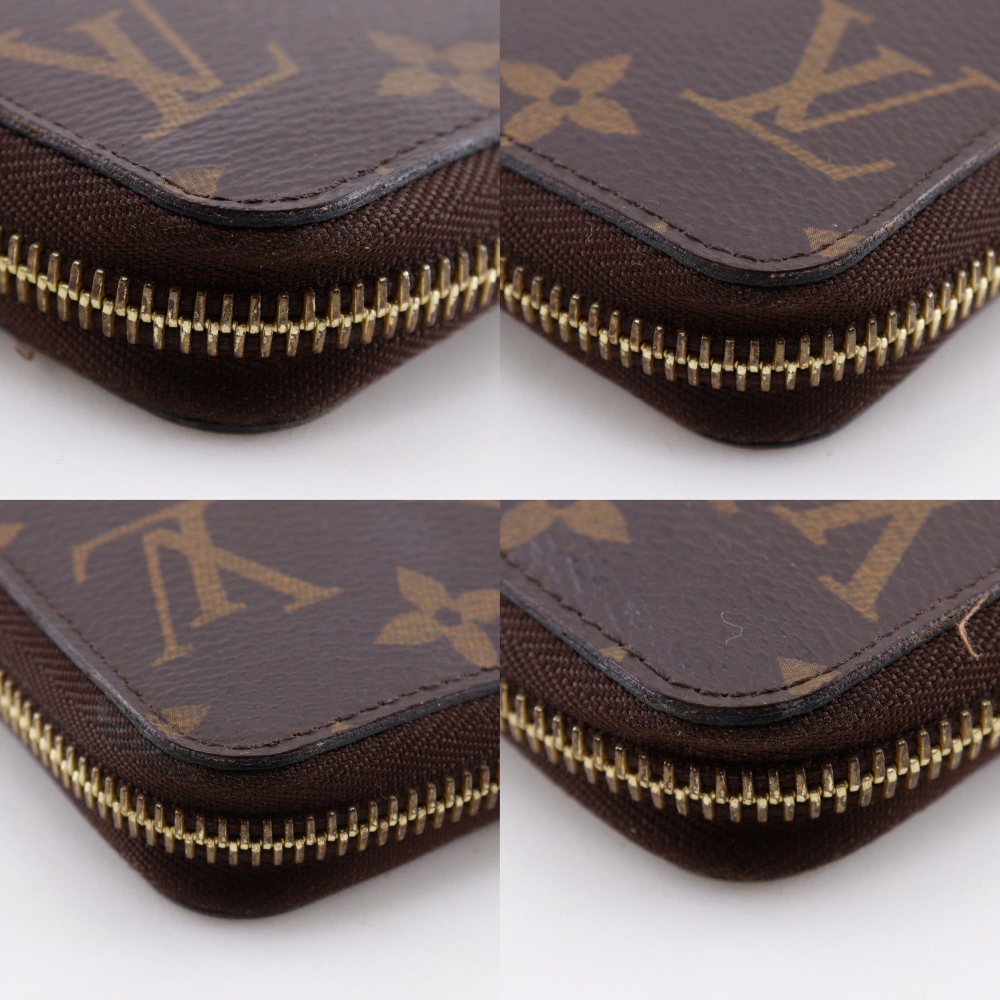 Louis Vuitton Brown Fuchsia Monogram Red Color Monogram Long Wallet (Bi-Fold) (Pre-Owned)